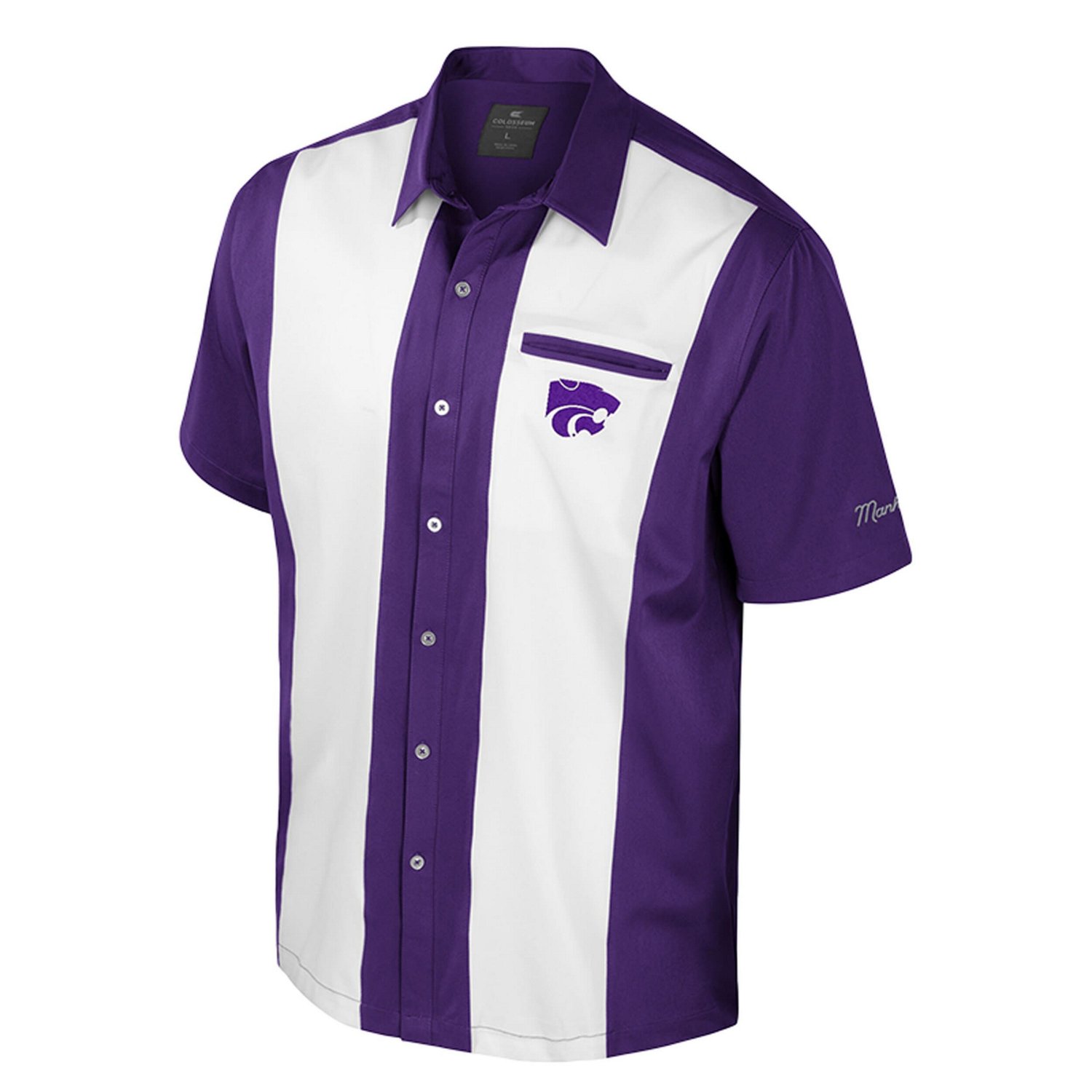 Colosseum Kansas State Wildcats Strike Bowling Button-Up Shirt - view number 2