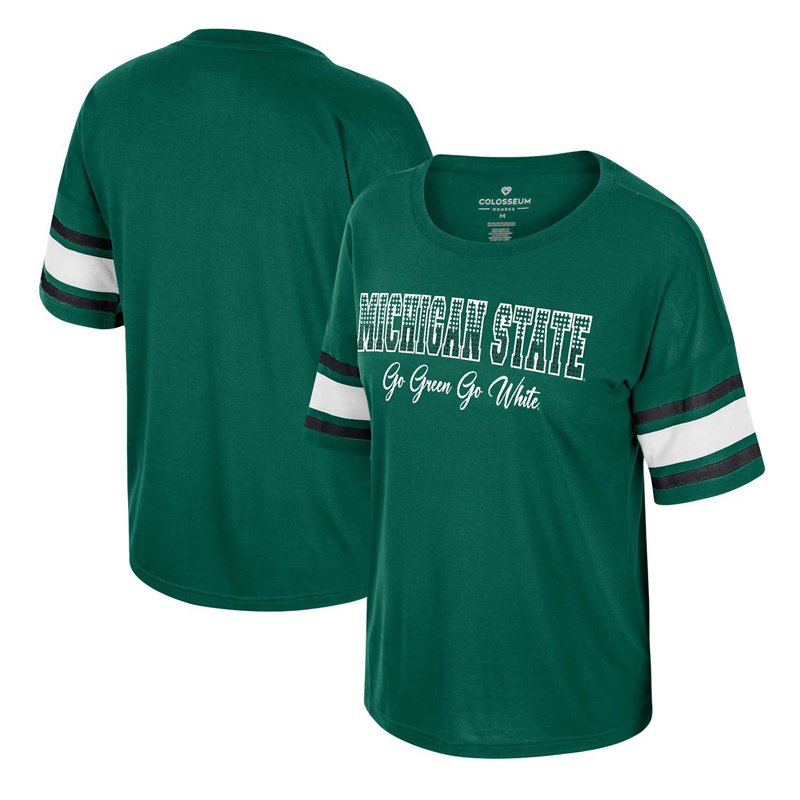 Colosseum Michigan State Spartans I'm Gliding Here Rhinestone T-Shirt-image