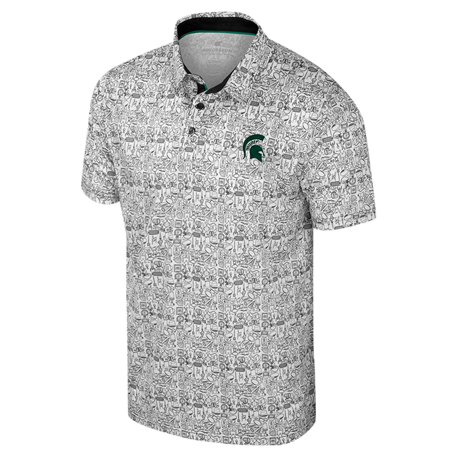 Colosseum Michigan State Spartans It's Time Allover Print Polo - view number 2