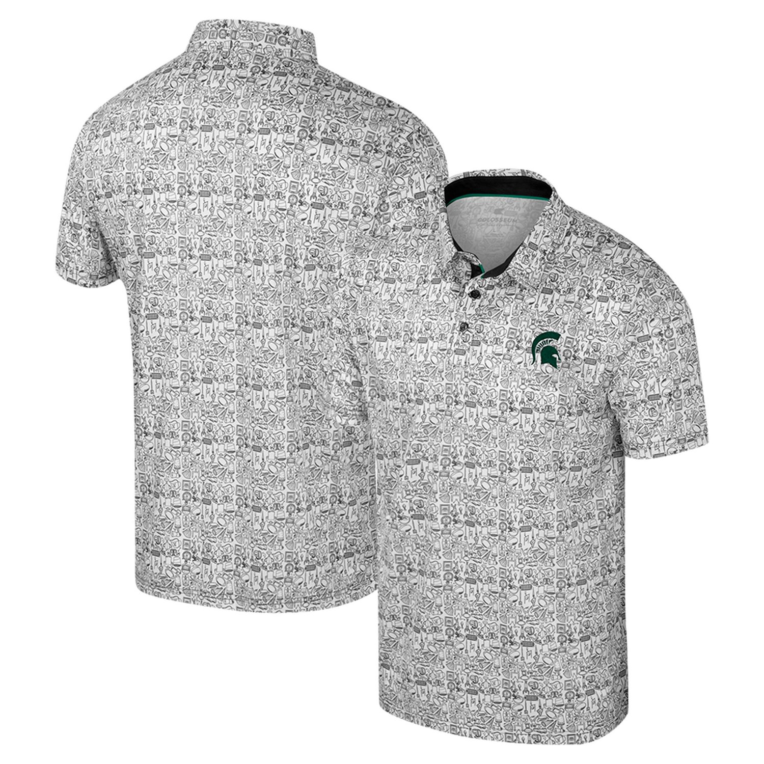 Colosseum Michigan State Spartans It's Time Allover Print Polo