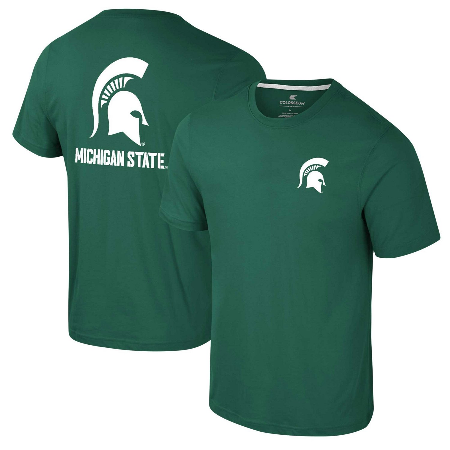 Colosseum Michigan State Spartans Logo Lockup 2-Hit Active Blend T-Shirt