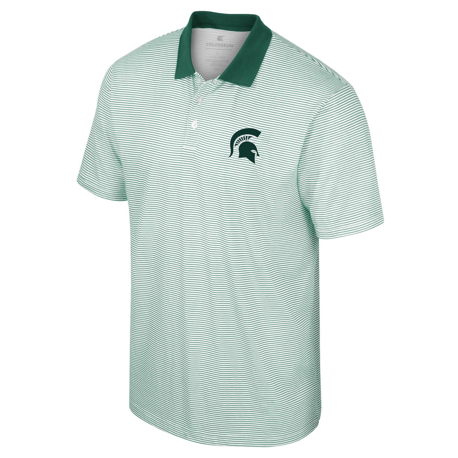 Colosseum Michigan State Spartans Print Stripe Polo                                                                              - view number 2
