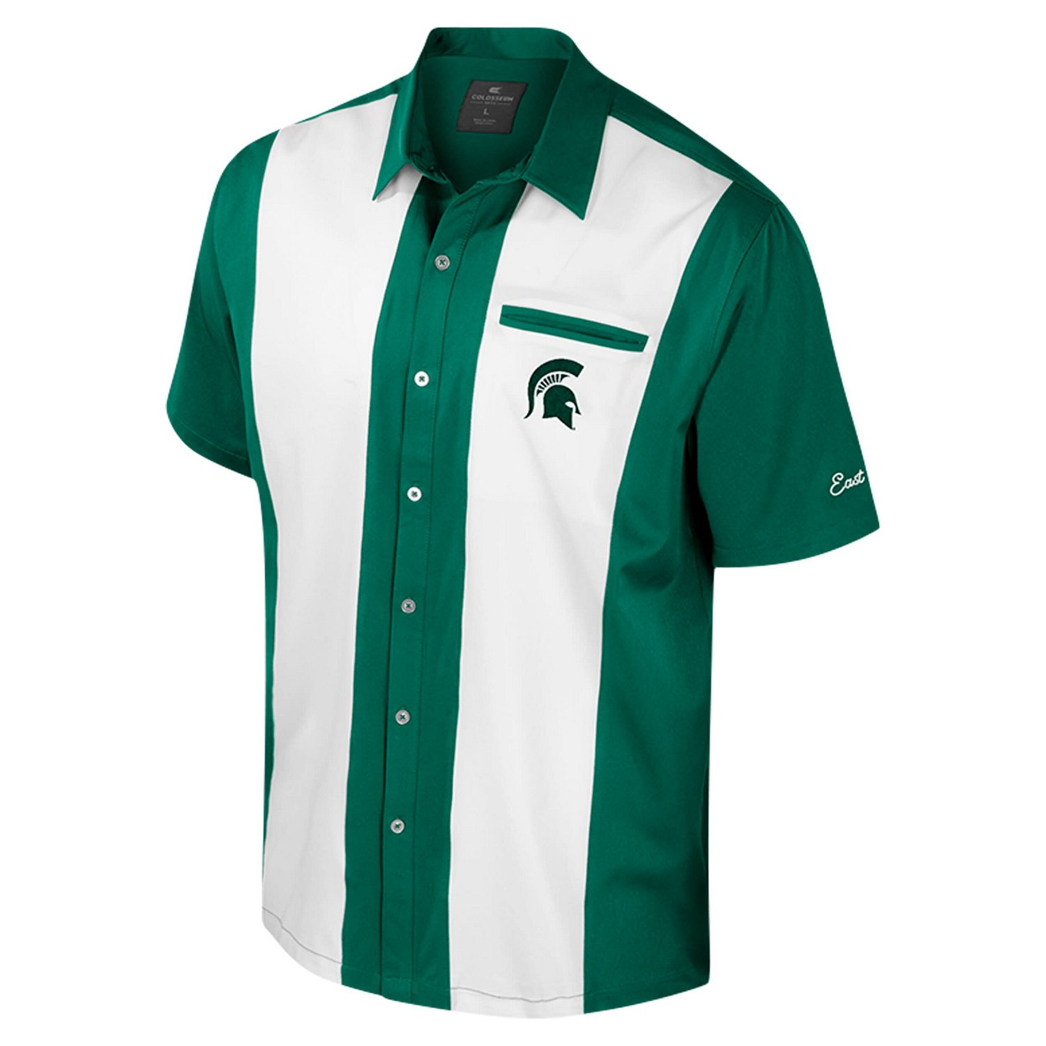 Colosseum Michigan State Spartans Strike Bowling Button-Up Shirt - view number 2