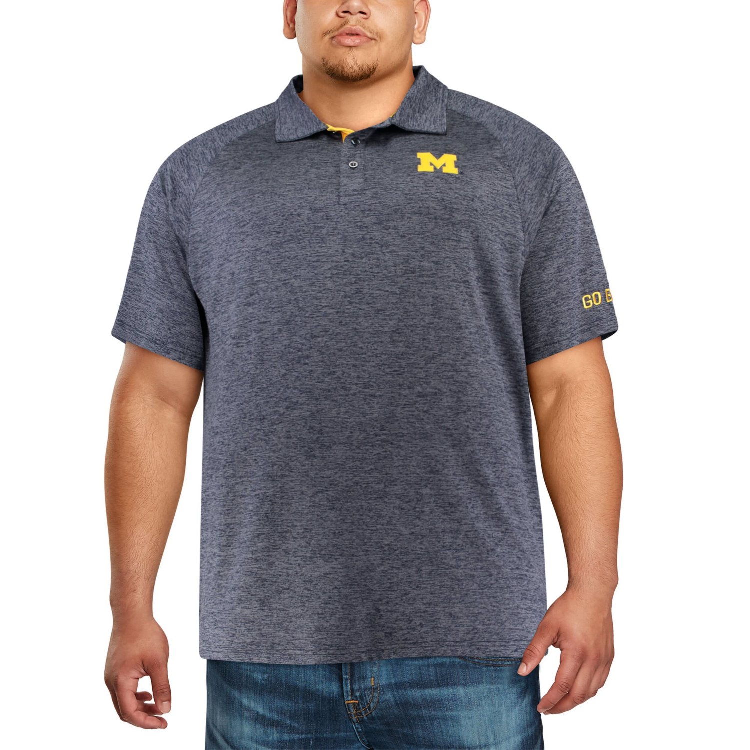 Colosseum Michigan Wolverines Big  Tall Down Swing Polo - view number 4
