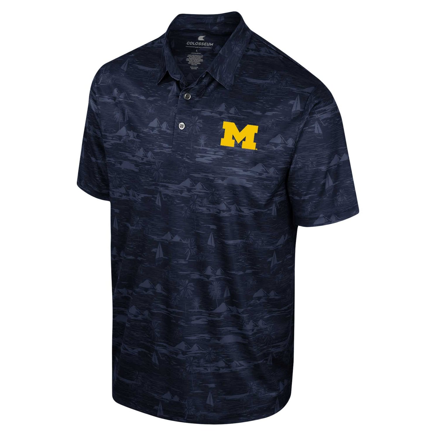 Colosseum Michigan Wolverines Daly Print Polo