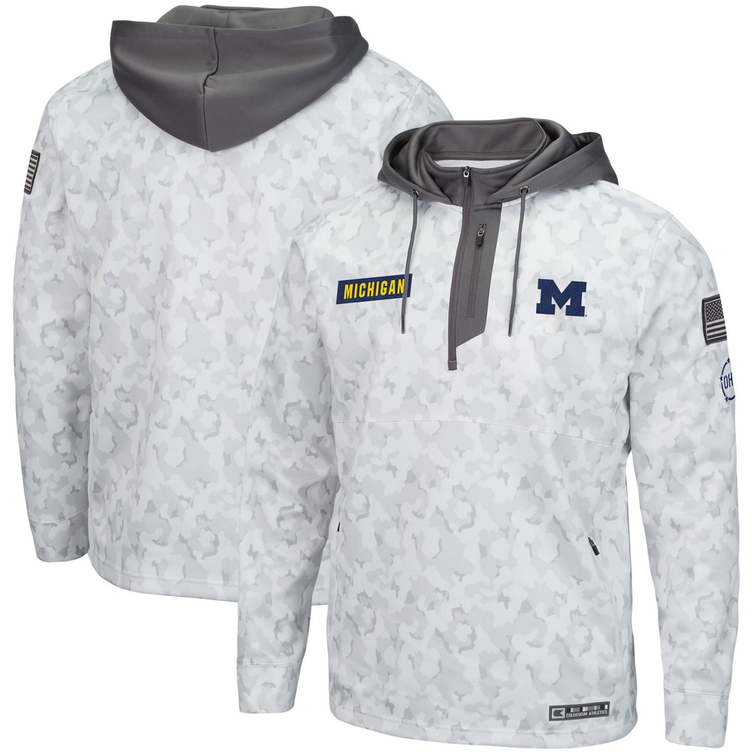 Colosseum Michigan Wolverines OHT Military Appreciation Quarter-Zip Hoodie