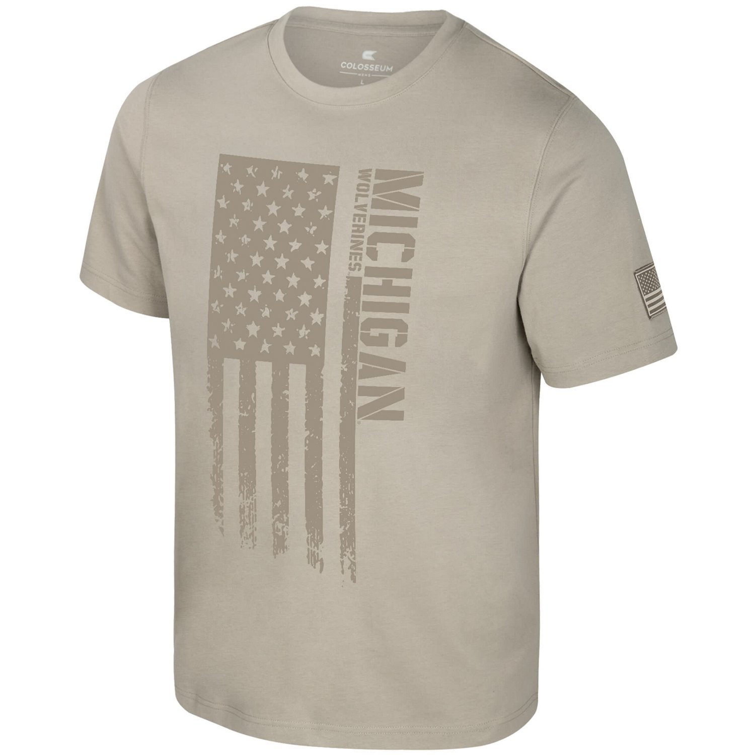 Colosseum Michigan Wolverines Operation Hat Trick Dune Flag T-Shirt - view number 3
