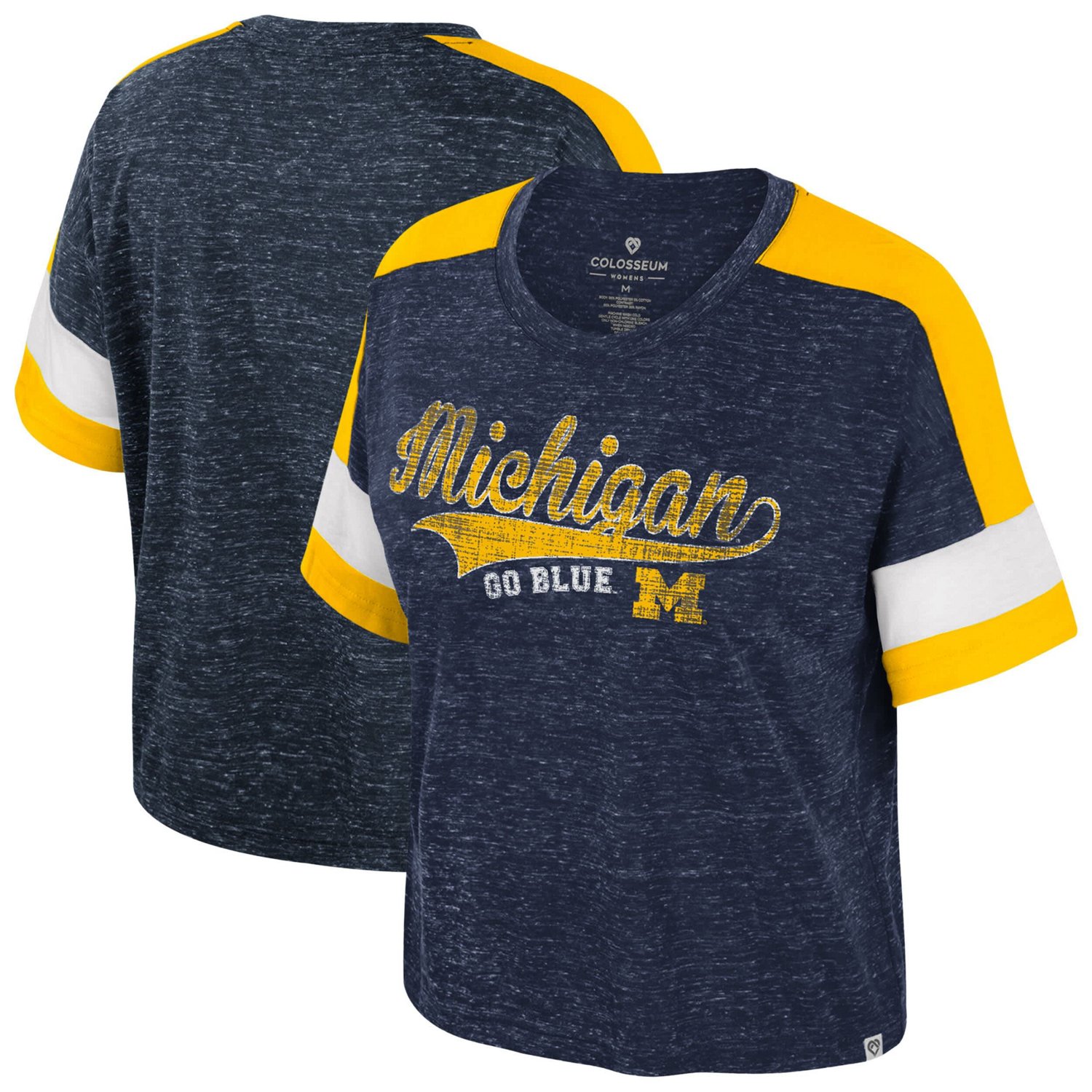 Colosseum Michigan Wolverines Ruth Color Block Scoop Neck T-Shirt