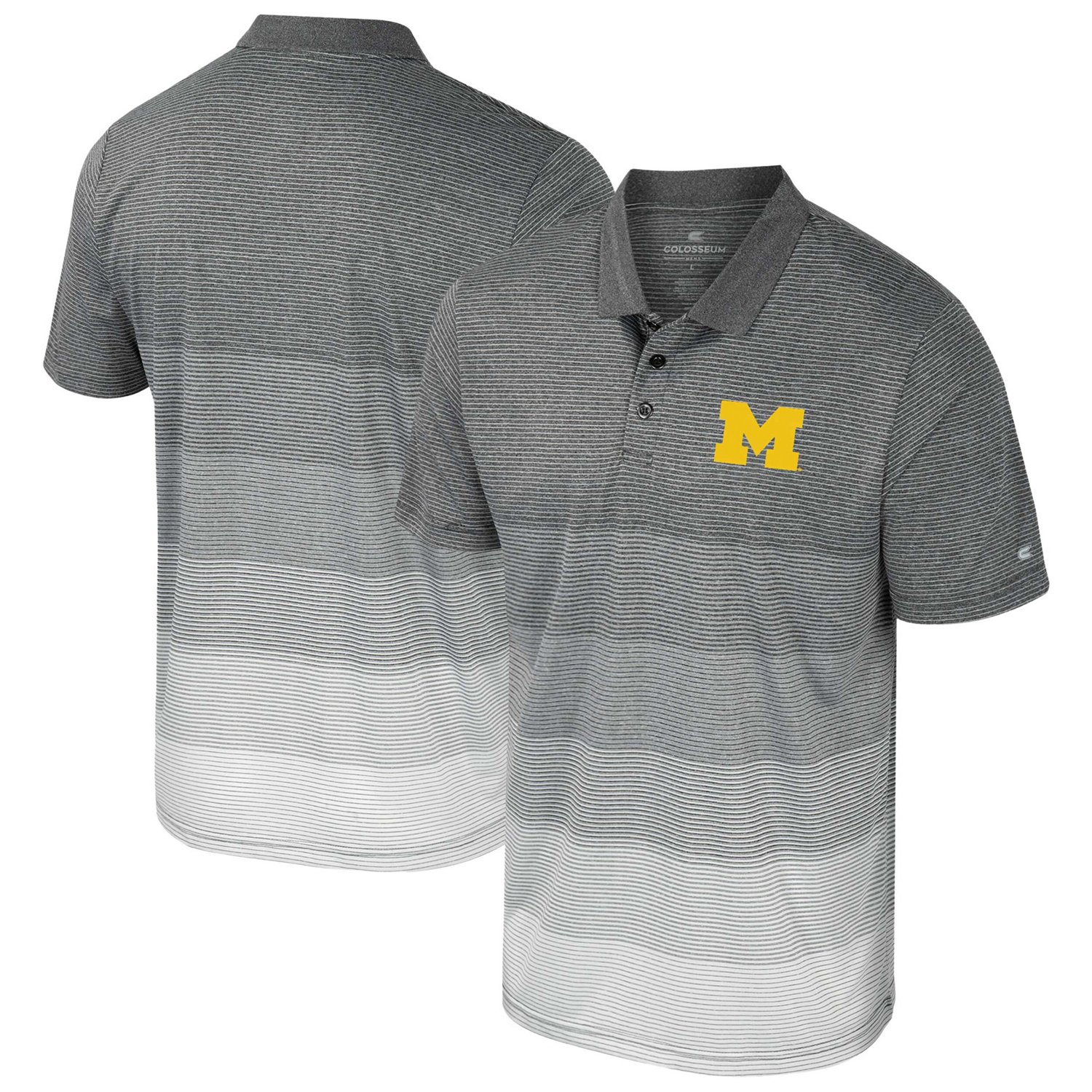 Colosseum Michigan Wolverines Striped Mesh Polo