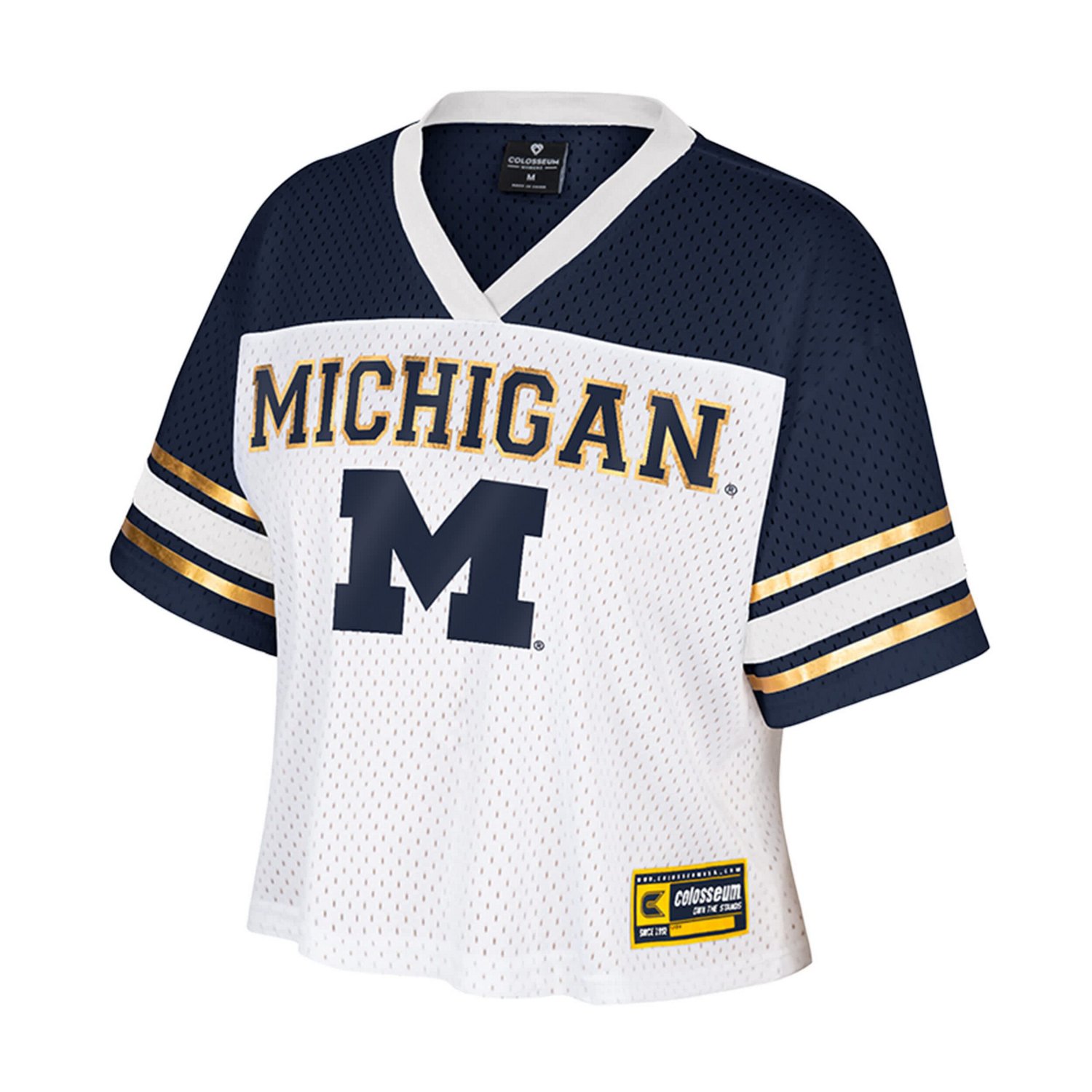 Colosseum Michigan Wolverines Treasure Cropped Football Jersey                                                                   - view number 2
