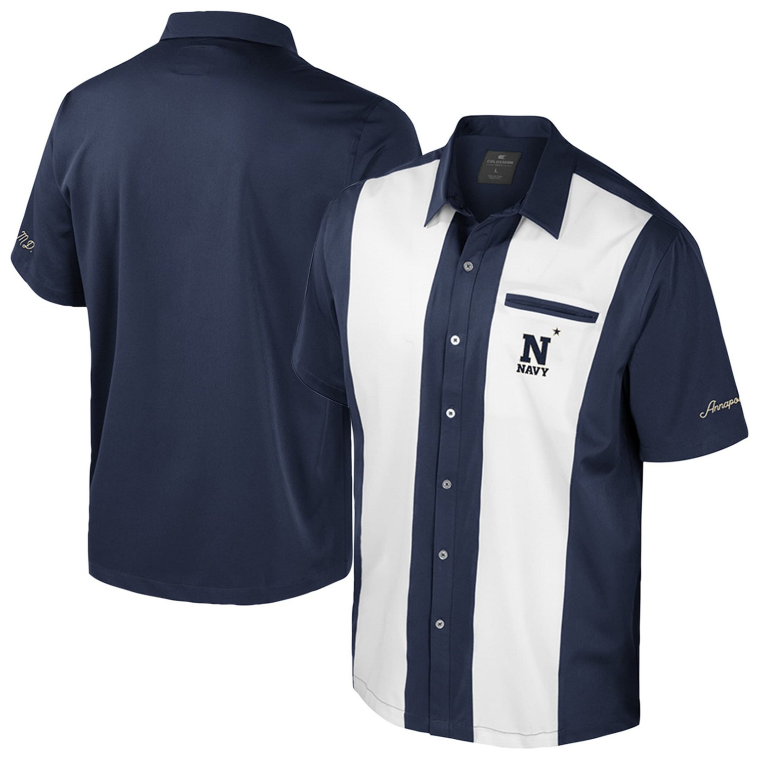 Colosseum Midshipmen Strike Bowling Button-Up Shirt - view number 1