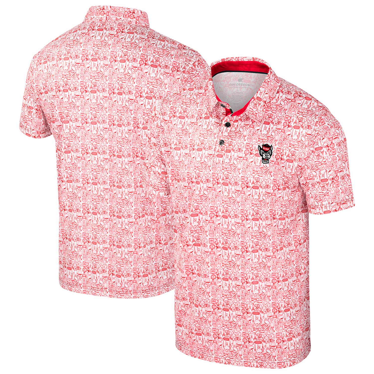 Colosseum NC State Wolfpack It's Time Allover Print Polo