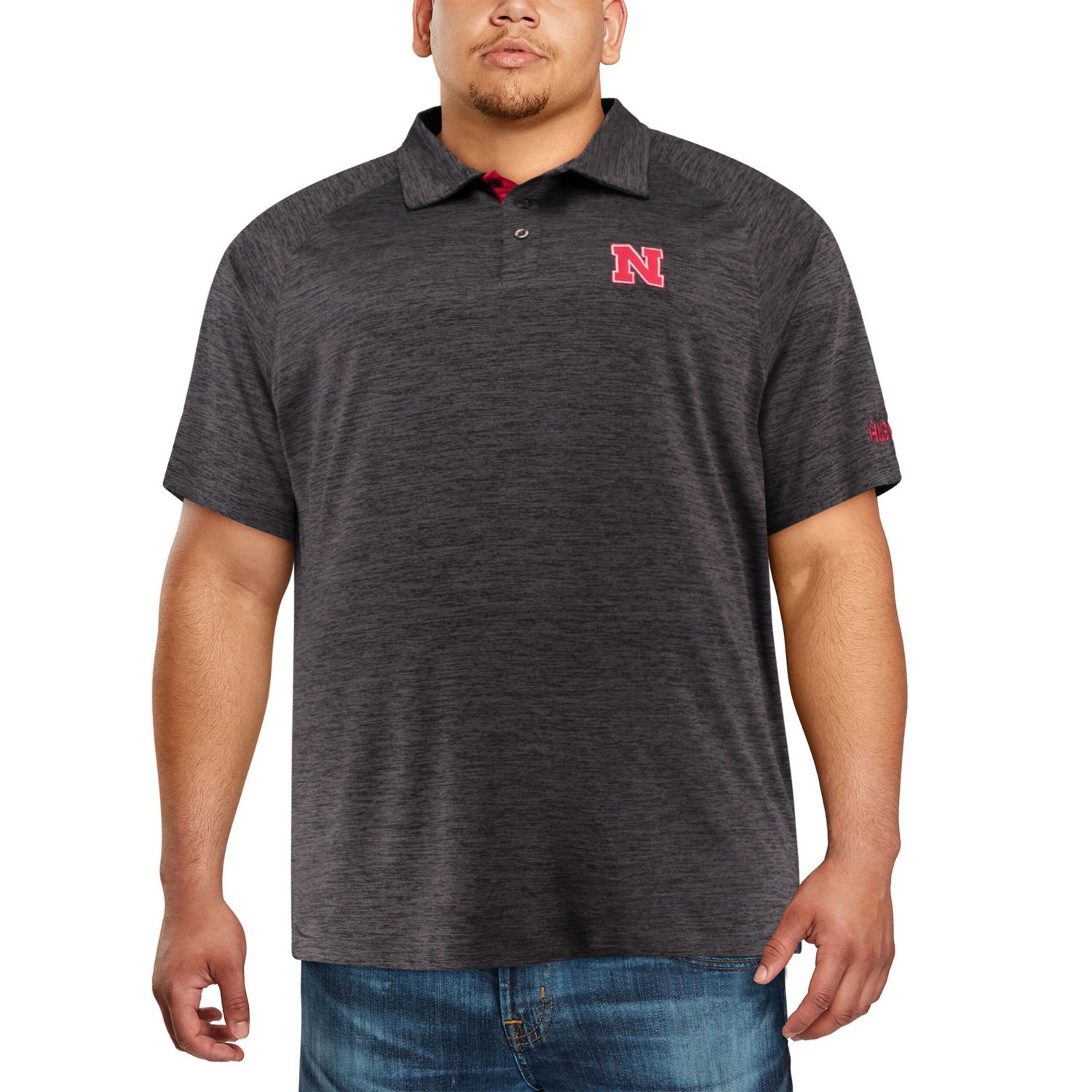 Colosseum Nebraska Huskers Big  Tall Down Swing Polo - view number 4