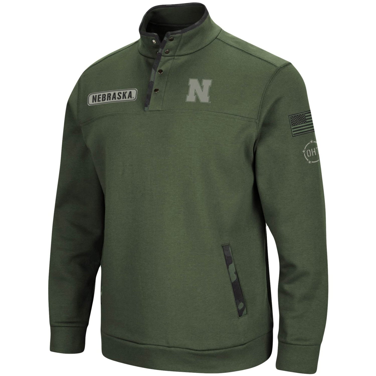 Colosseum Nebraska Huskers OHT Military Appreciation Digit Quarter-Snap Jacket - view number 2