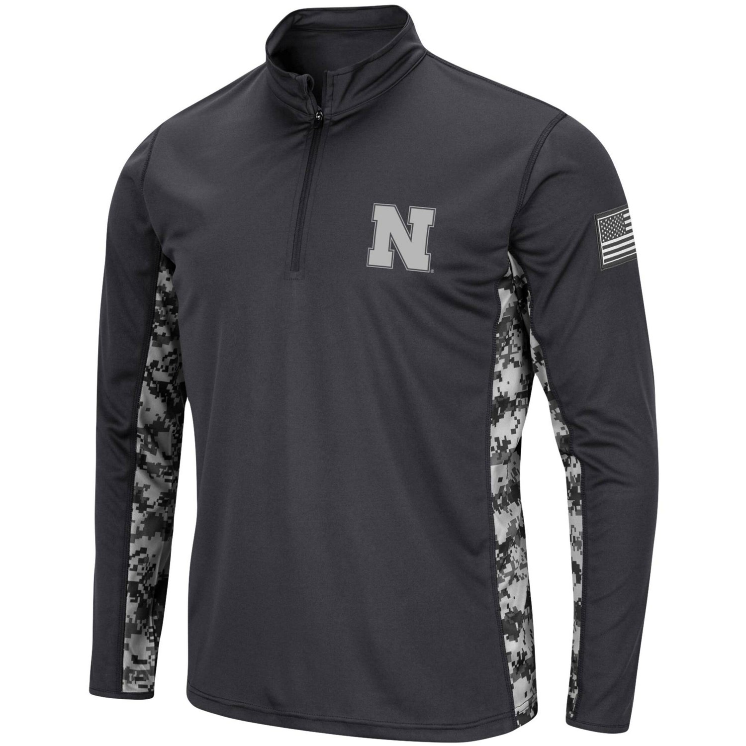 Colosseum Nebraska Huskers OHT Military Appreciation Digital Camo Lightweight Quarter-Zip Pullover - view number 2