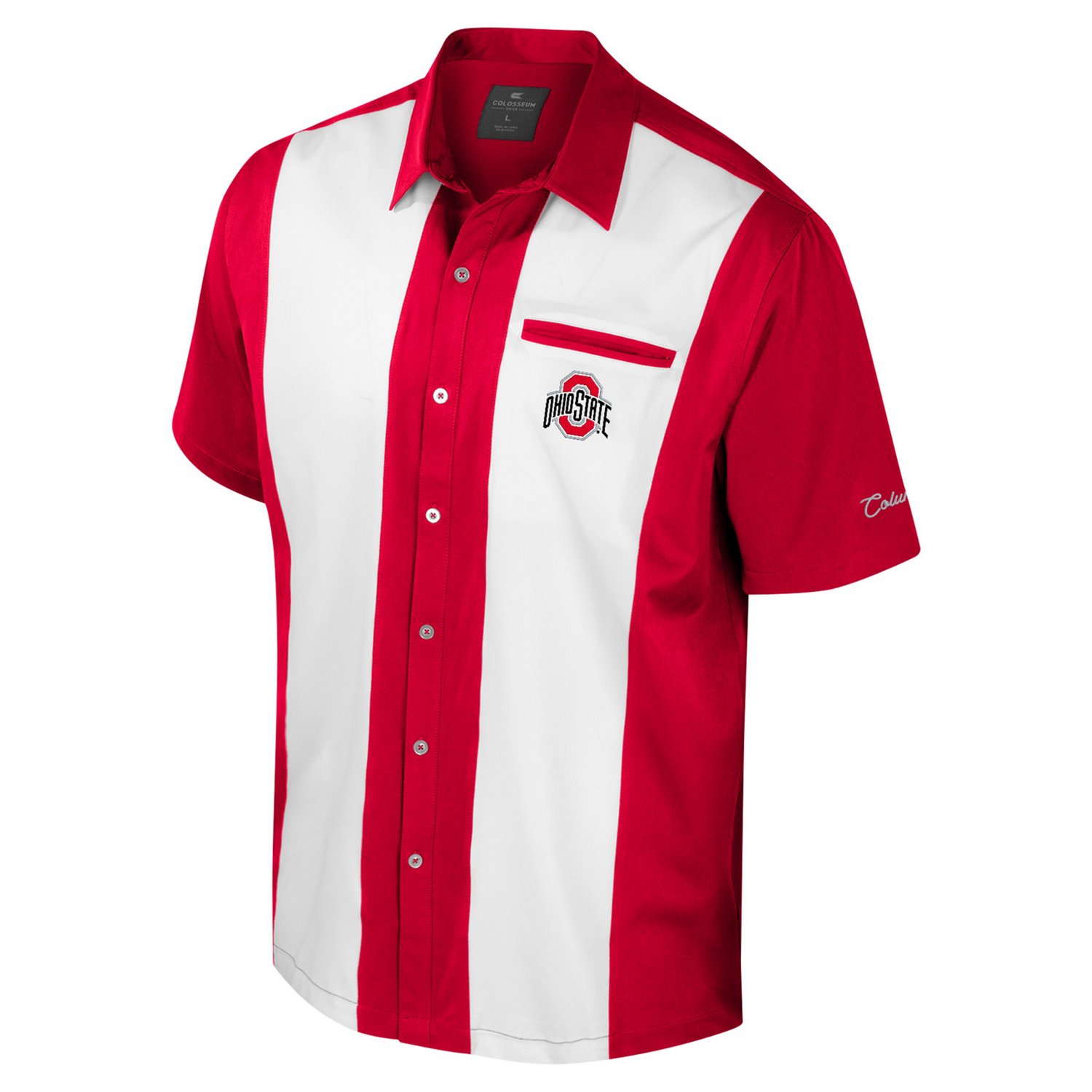 Colosseum Ohio State Buckeyes Strike Bowling Button-Up Shirt - view number 2