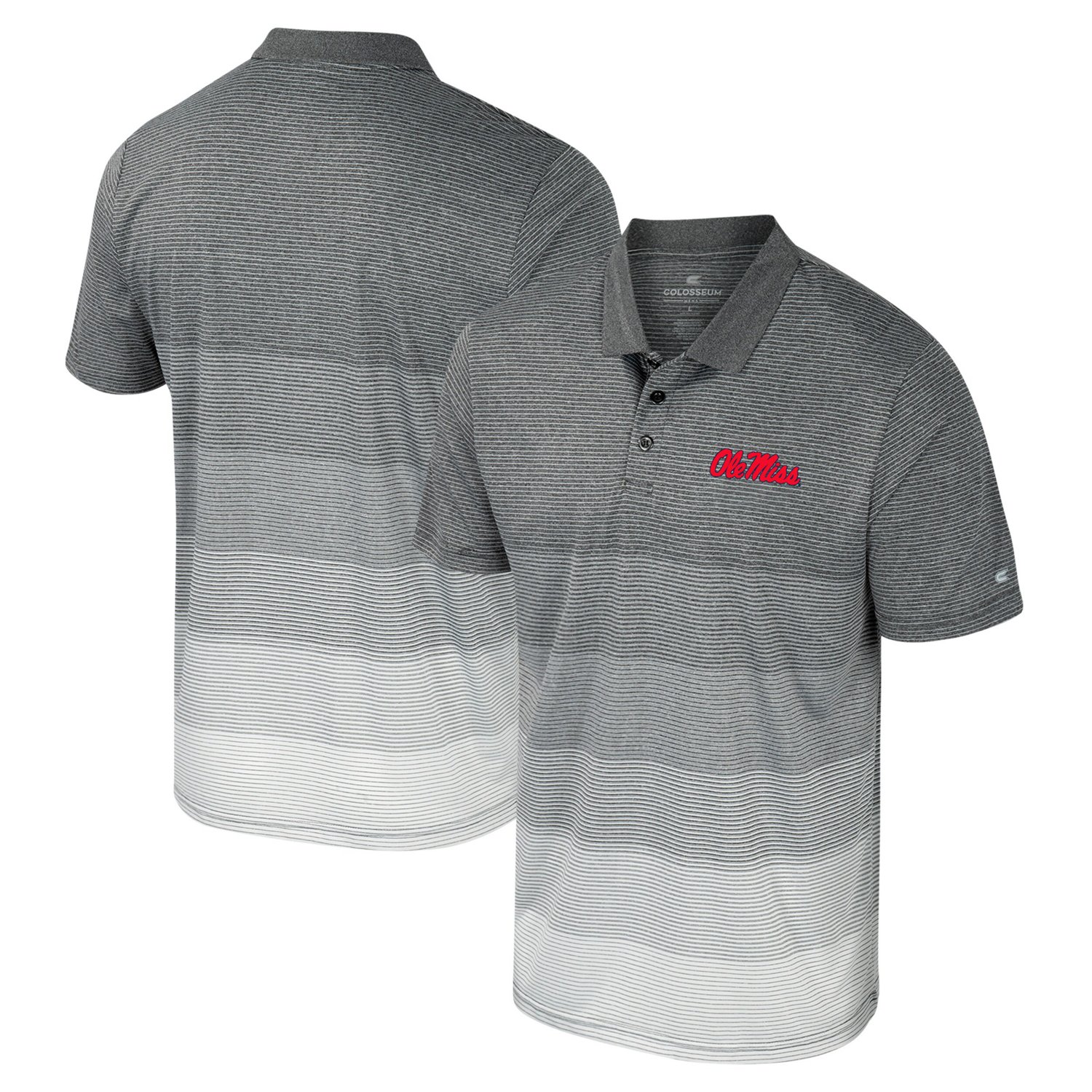 Colosseum Ole Miss Rebels Striped Mesh Polo