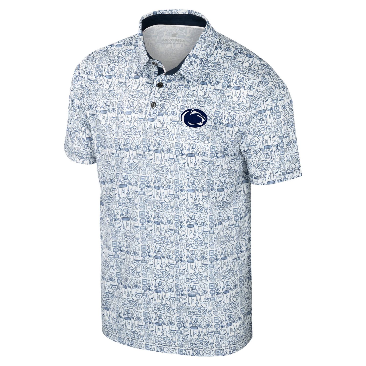 Colosseum Penn State Nittany Lions It's Time Allover Print Polo