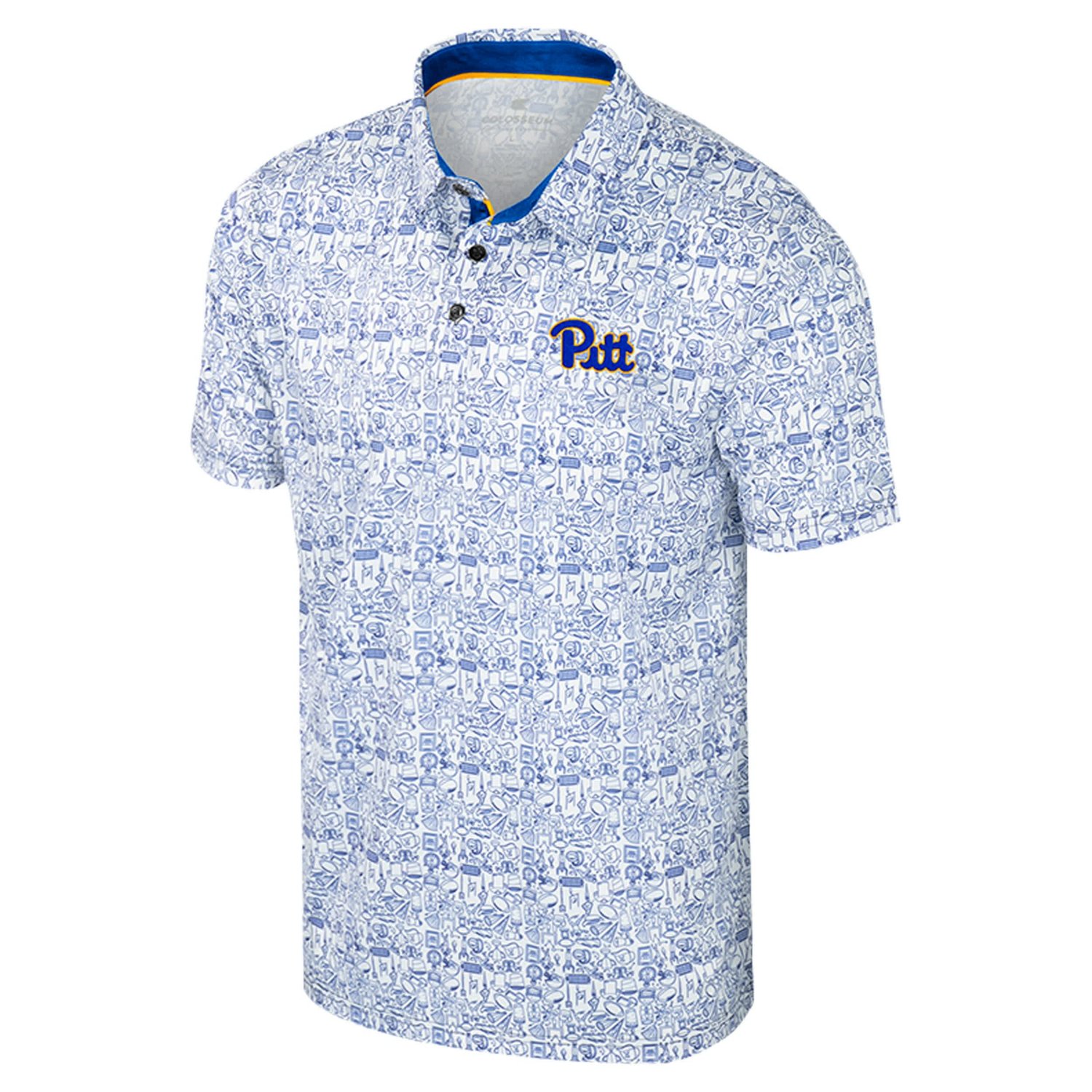 Colosseum Pitt Panthers It's Time Allover Print Polo - view number 2