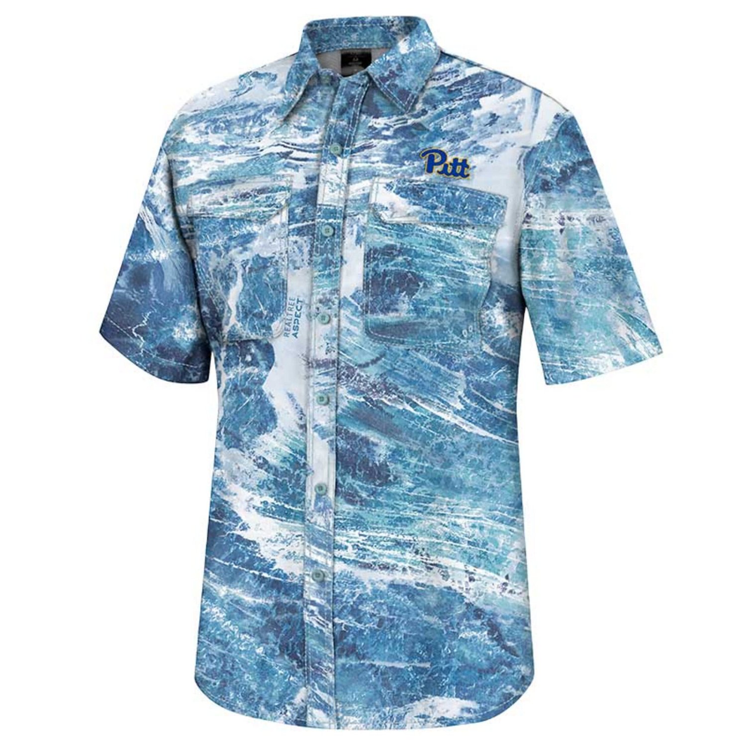 Colosseum Pitt Panthers Realtree Aspect Charter Full-Button Fishing Shirt                                                        - view number 2