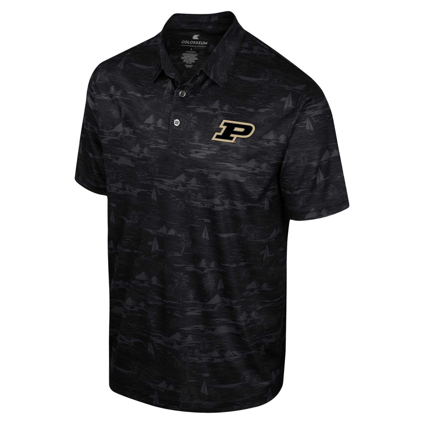Colosseum Purdue Boilermakers Daly Print Polo - view number 2