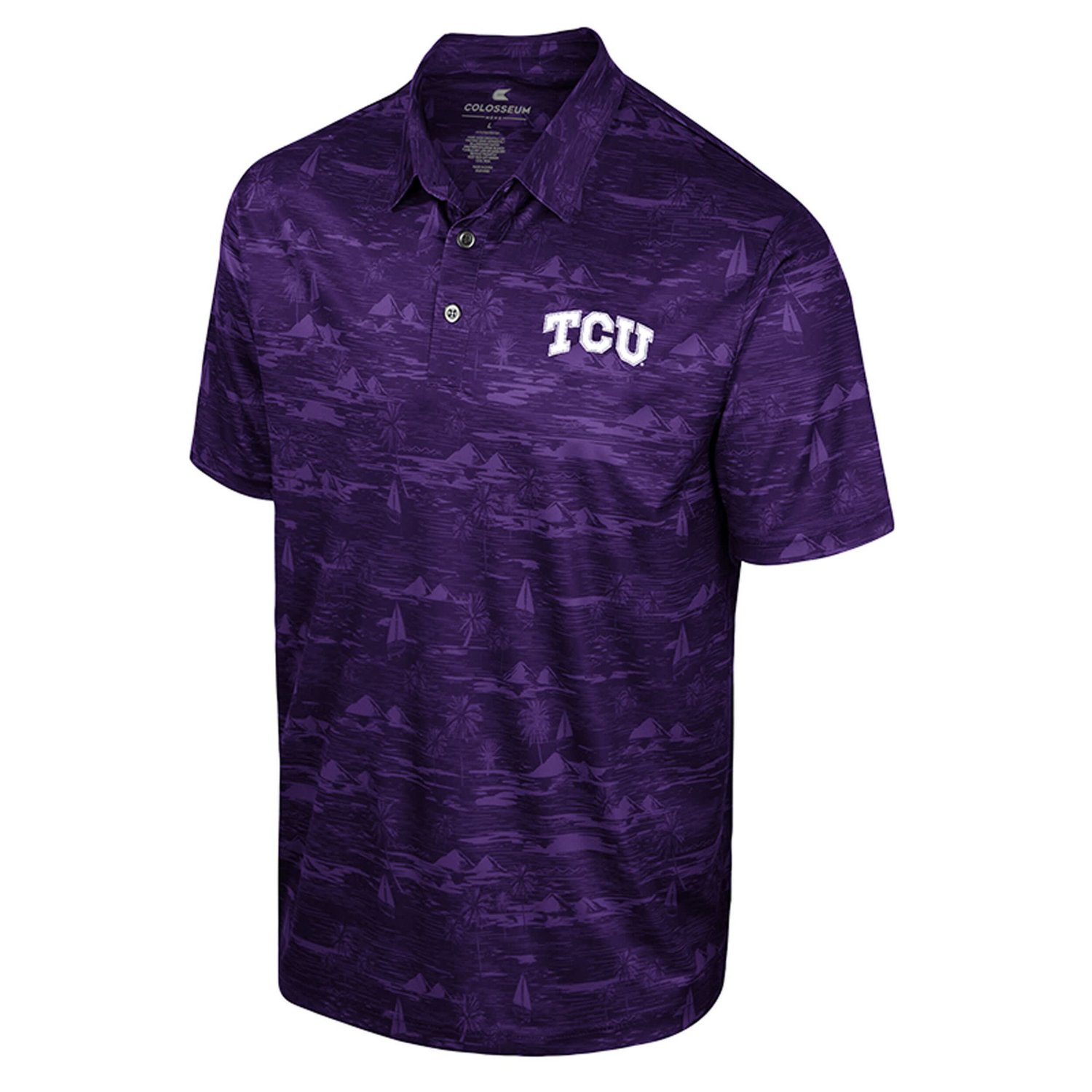 Colosseum TCU Horned Frogs Daly Print Polo - view number 2