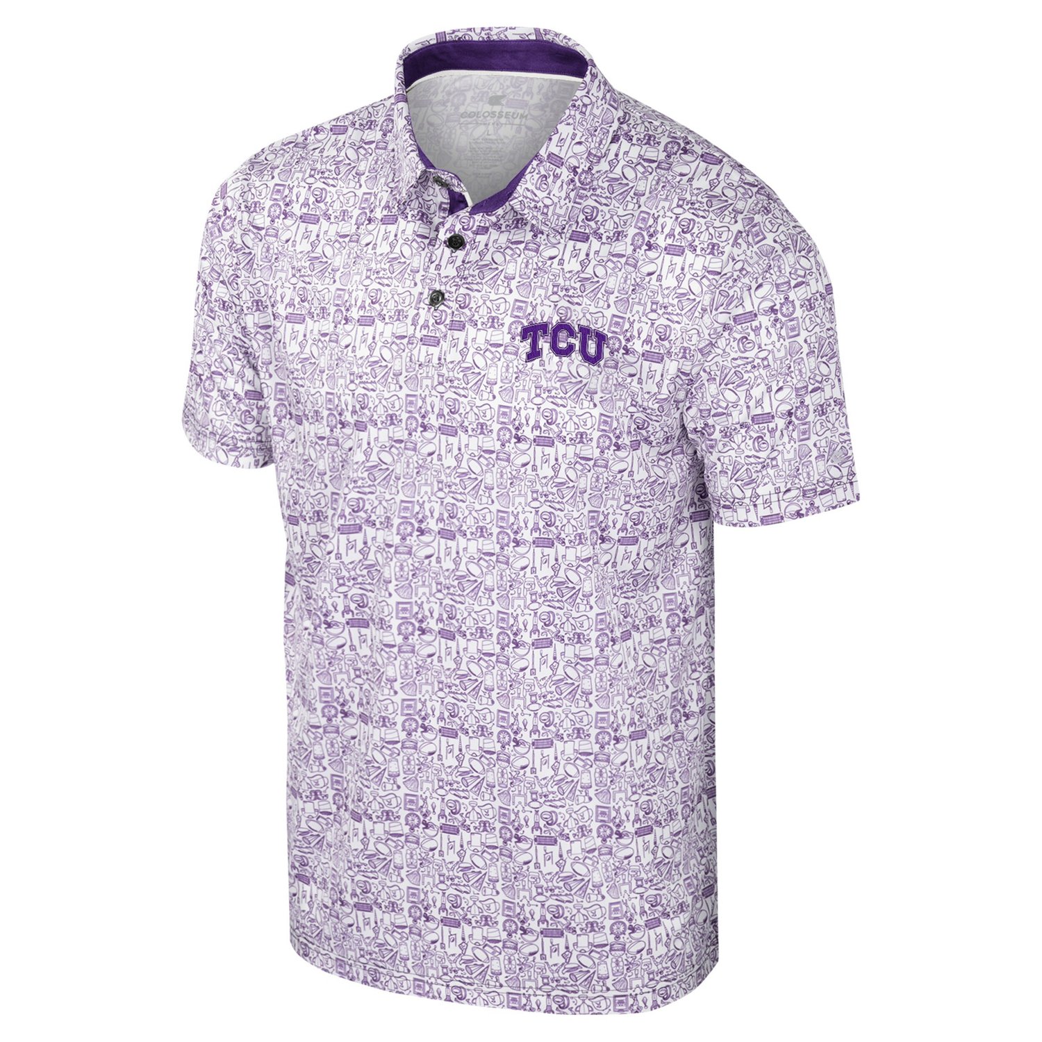Colosseum TCU Horned Frogs It's Time Allover Print Polo - view number 2