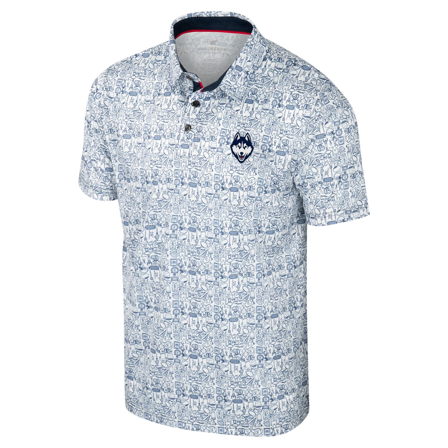 Colosseum UConn Huskies It's Time Allover Print Polo - view number 2