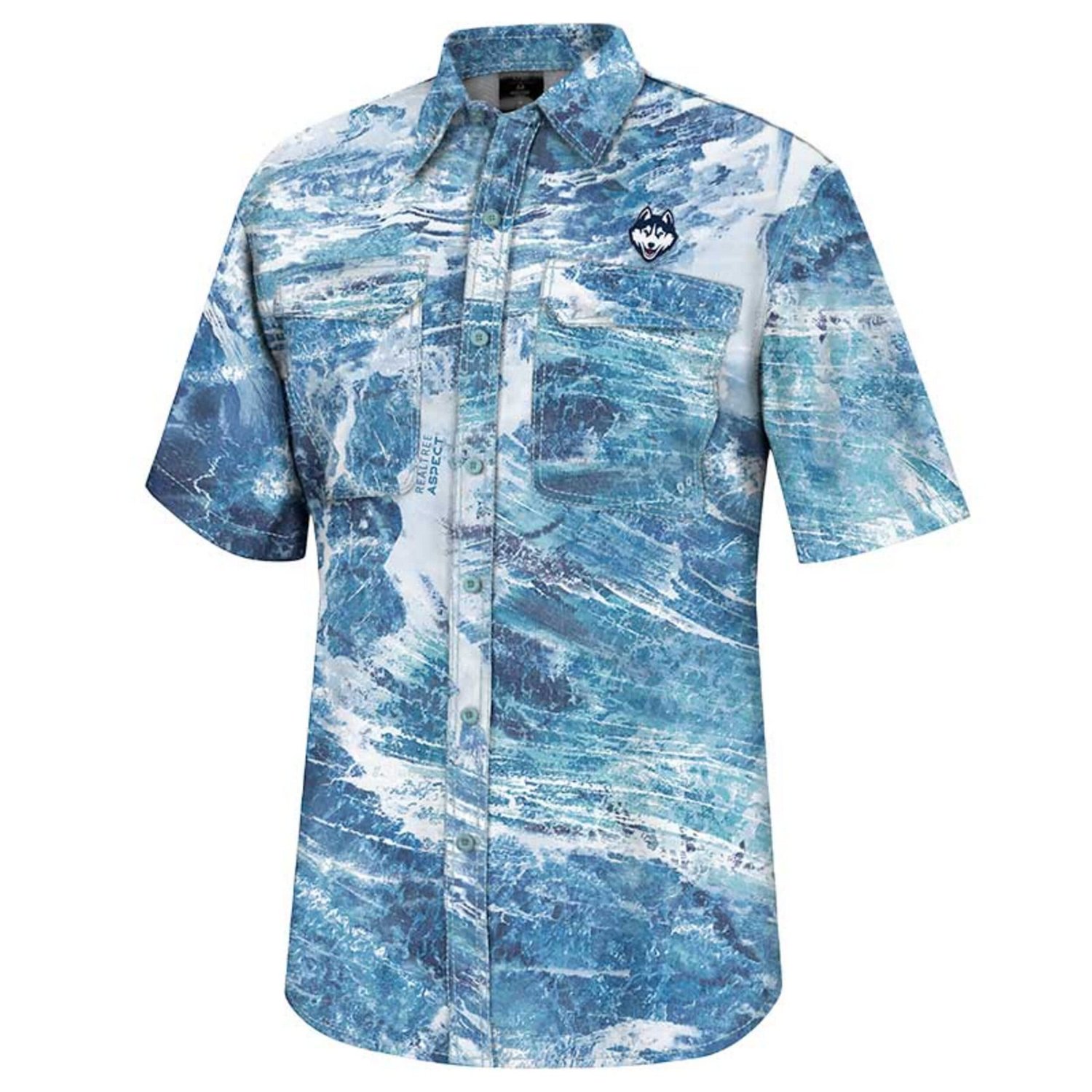 Colosseum UConn Huskies Realtree Aspect Charter Full-Button Fishing Shirt                                                        - view number 2