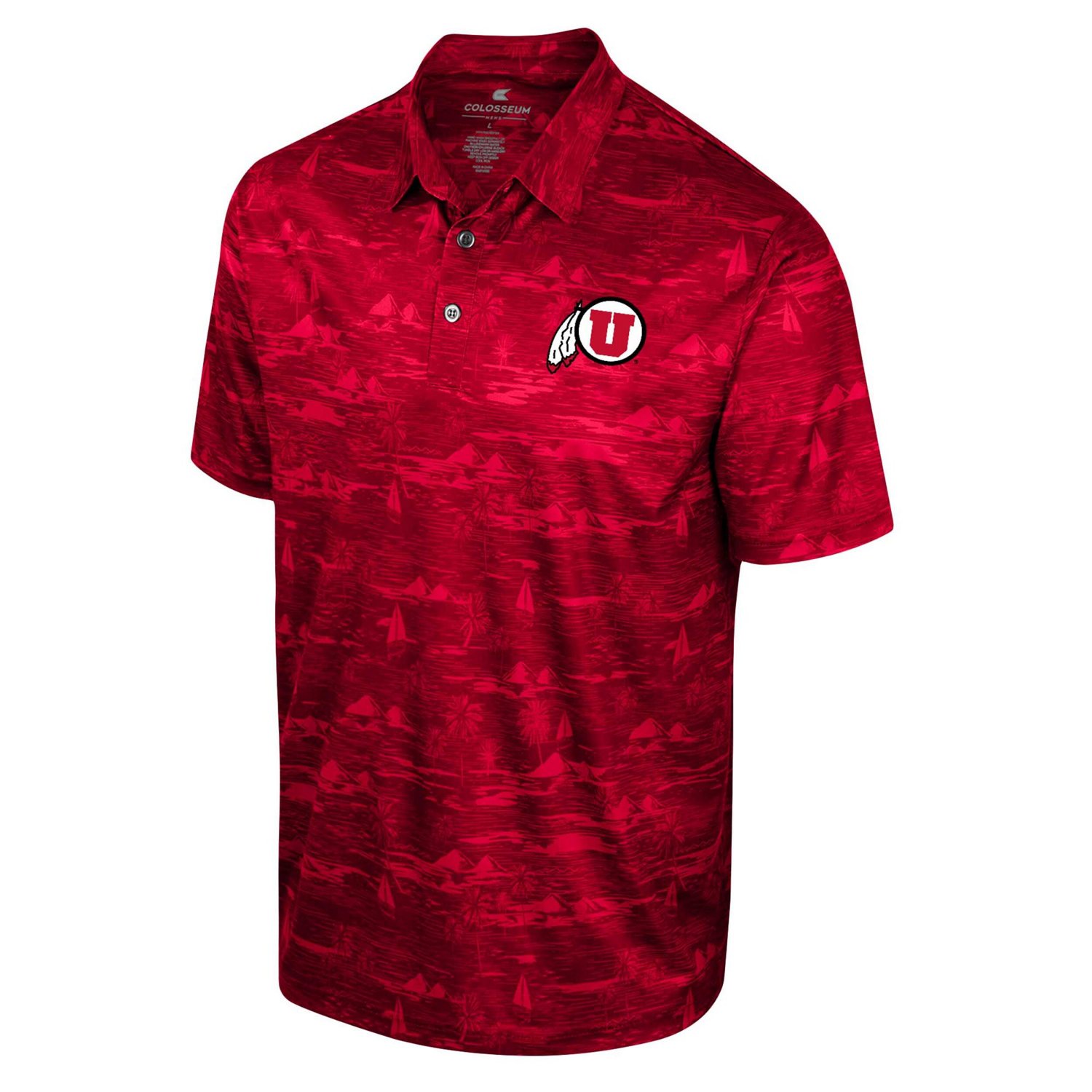 Colosseum Utah Utes Daly Print Polo                                                                                              - view number 2