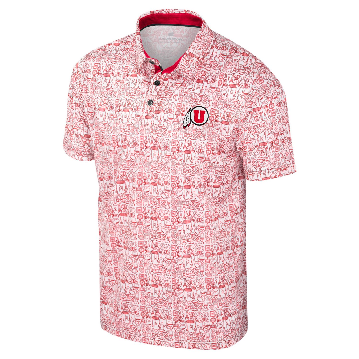 Colosseum Utah Utes It's Time Allover Print Polo