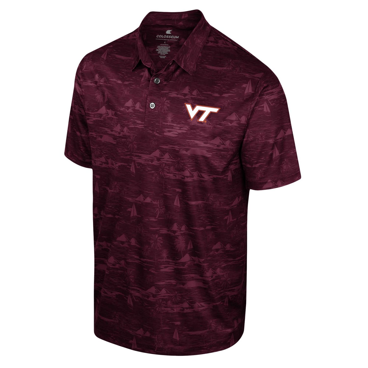 Colosseum Virginia Tech Hokies Daly Print Polo - view number 2