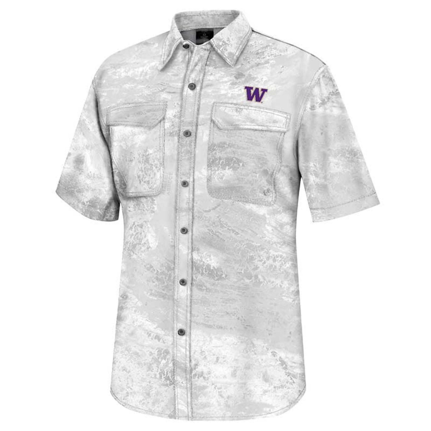 Colosseum Washington Huskies Realtree Aspect Charter Full-Button Fishing Shirt                                                   - view number 2