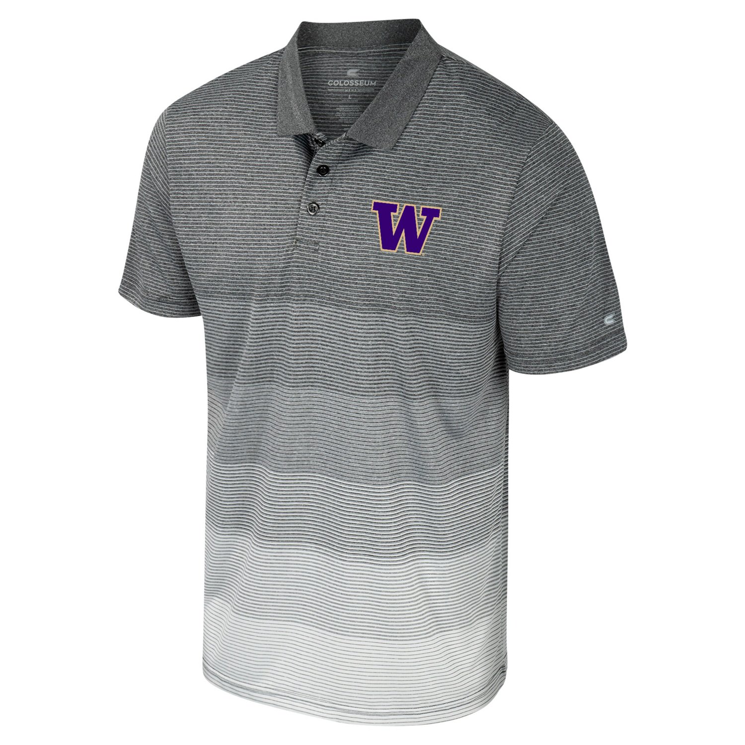 Colosseum Washington Huskies Striped Mesh Polo - view number 2