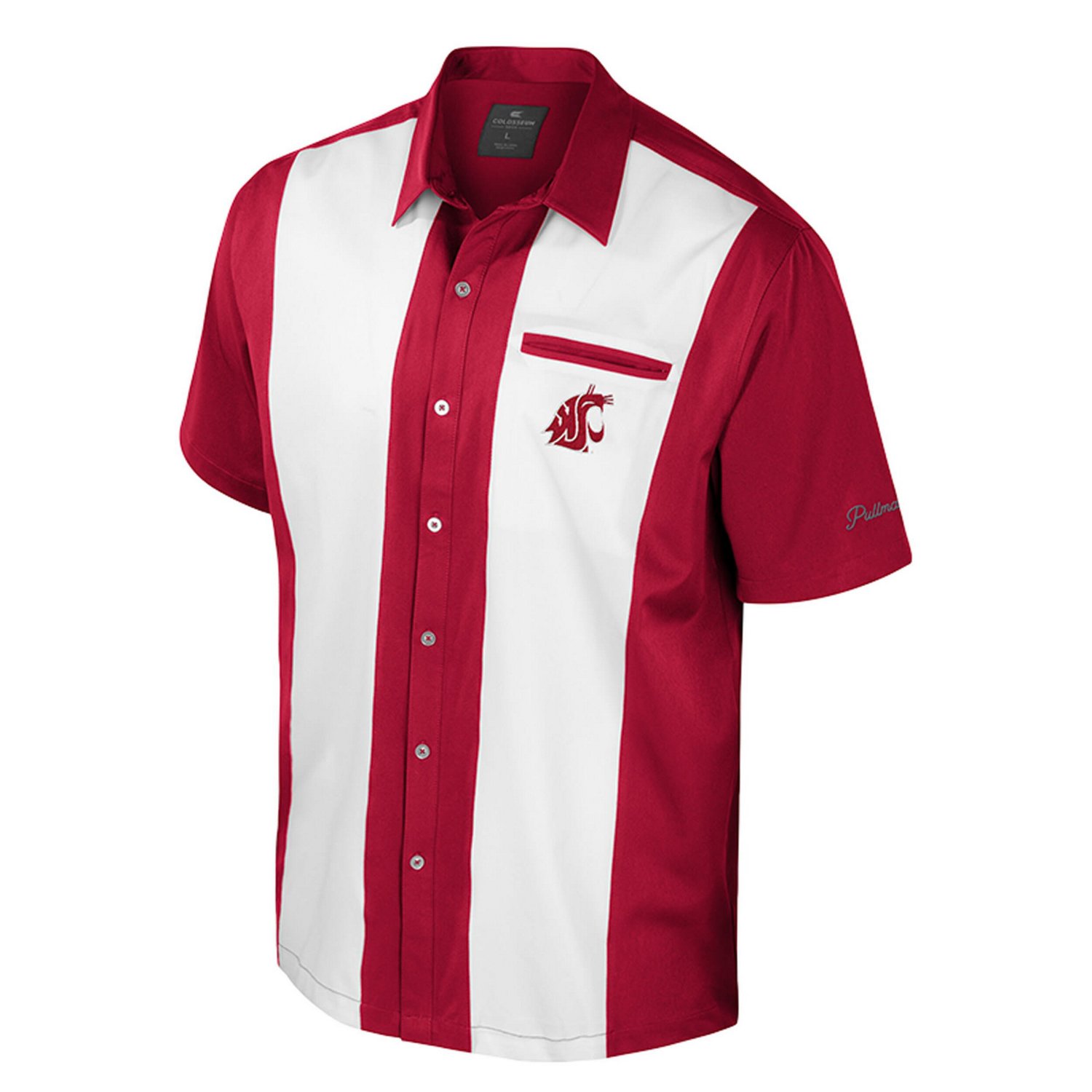 Colosseum Washington State Cougars Strike Bowling Button-Up Shirt - view number 2