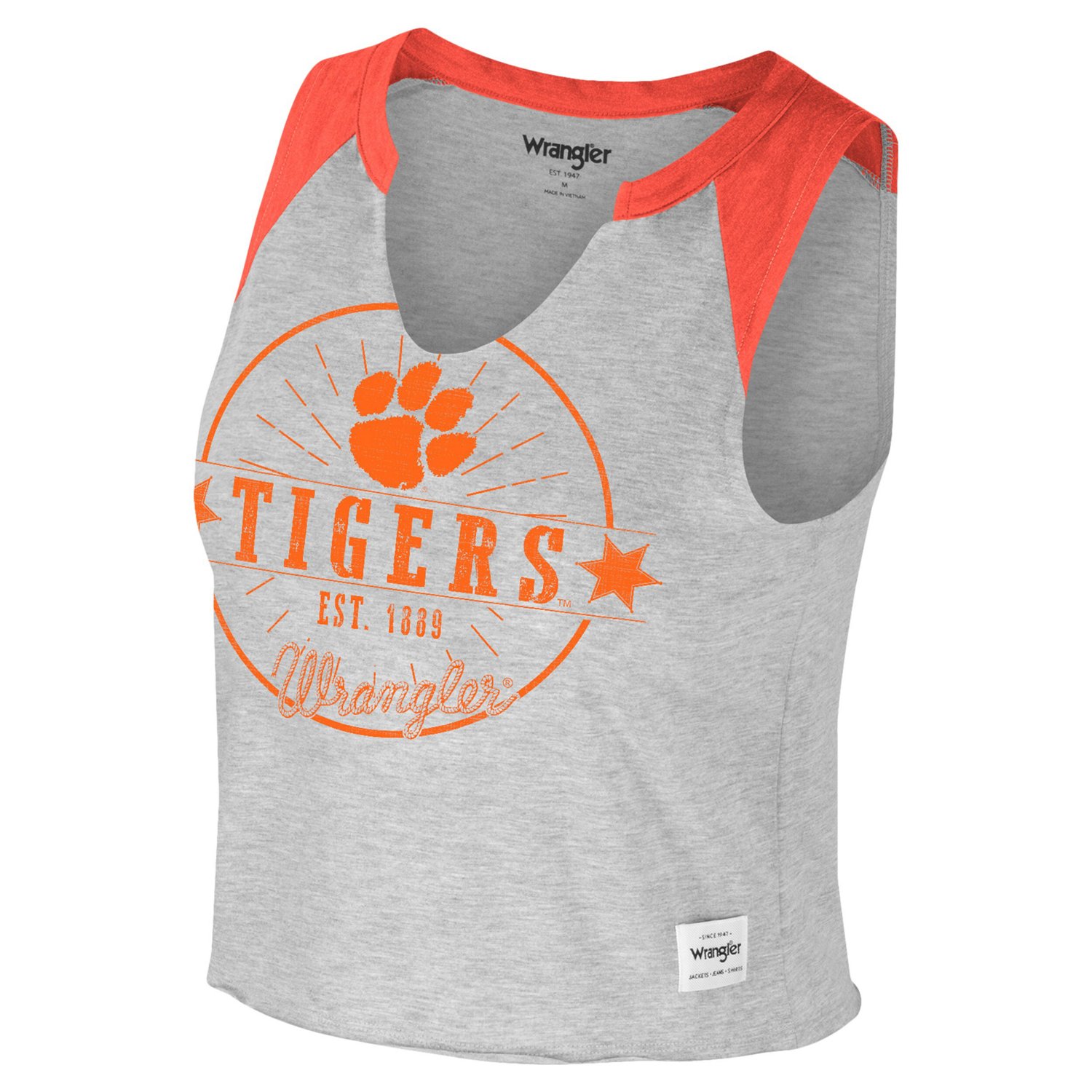 Colosseum x Wrangler Clemson Tigers Vintage Muscle Cropped T-Shirt                                                               - view number 2