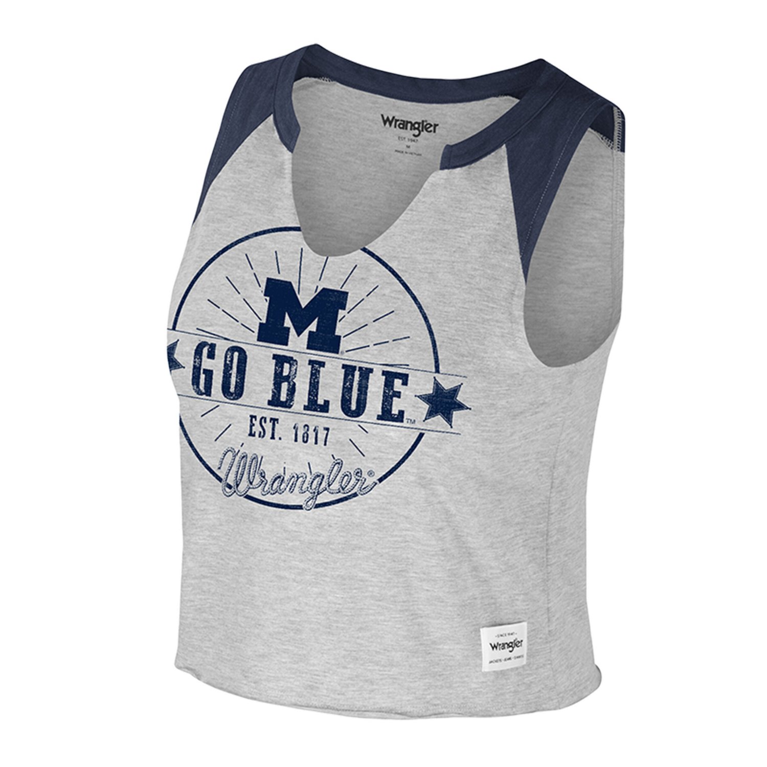 Colosseum x Wrangler Michigan Wolverines Vintage Muscle Cropped T-Shirt                                                          - view number 2