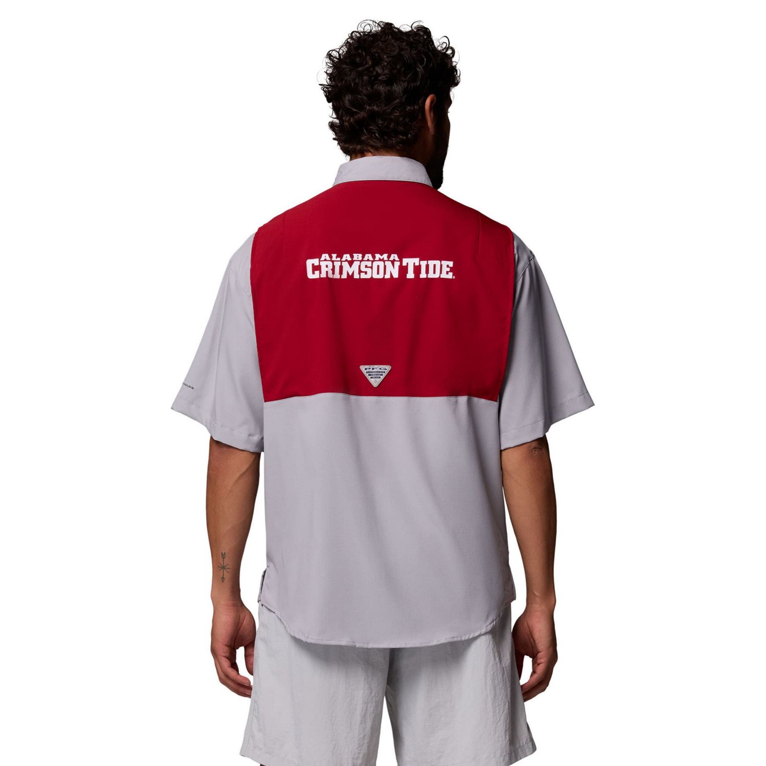 Columbia Alabama Crimson Tide Tamiami Colorblock Omni-Shade Button-Down Shirt - view number 2