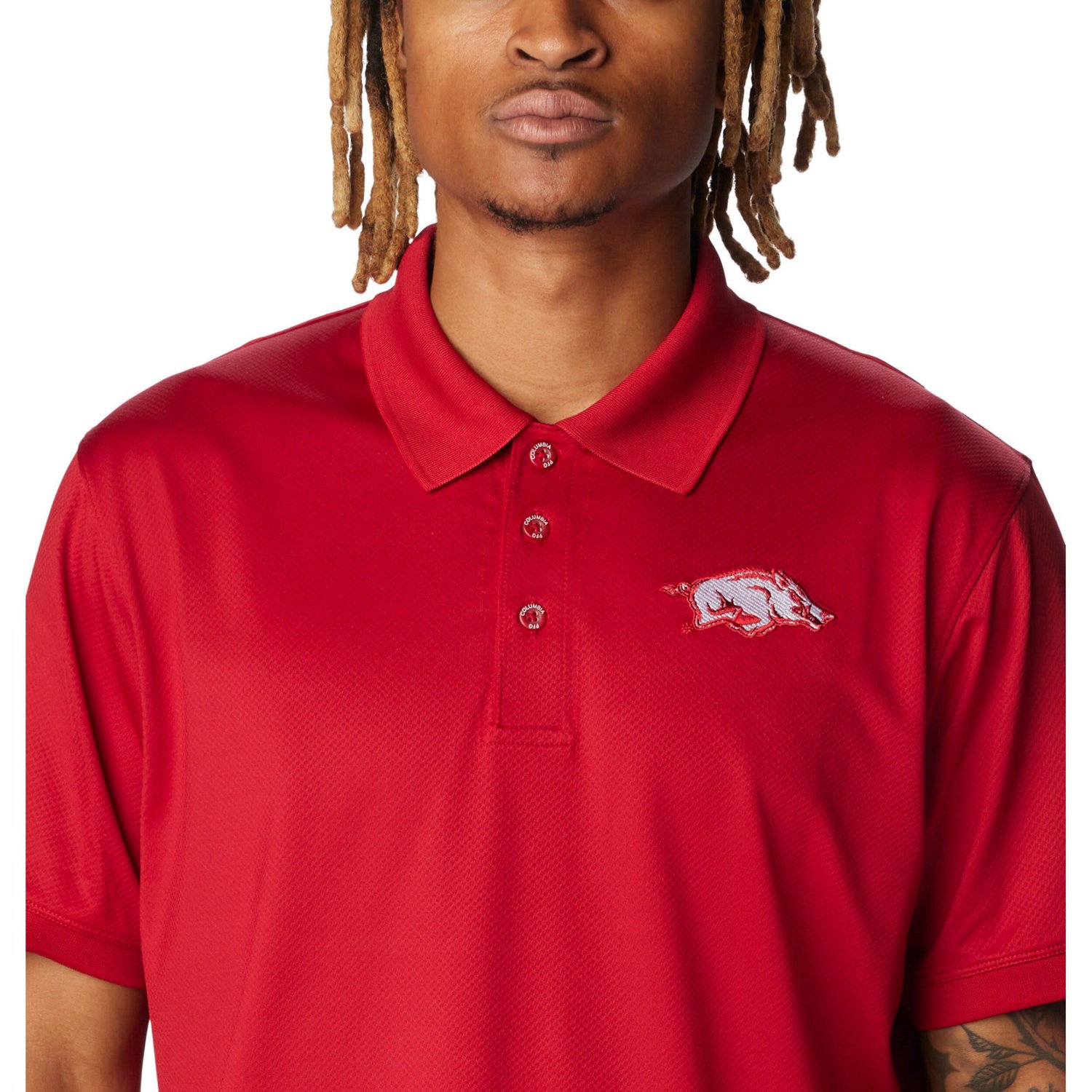 Columbia Arkansas Razorbacks PFG Tamiami Omni-Shade Polo