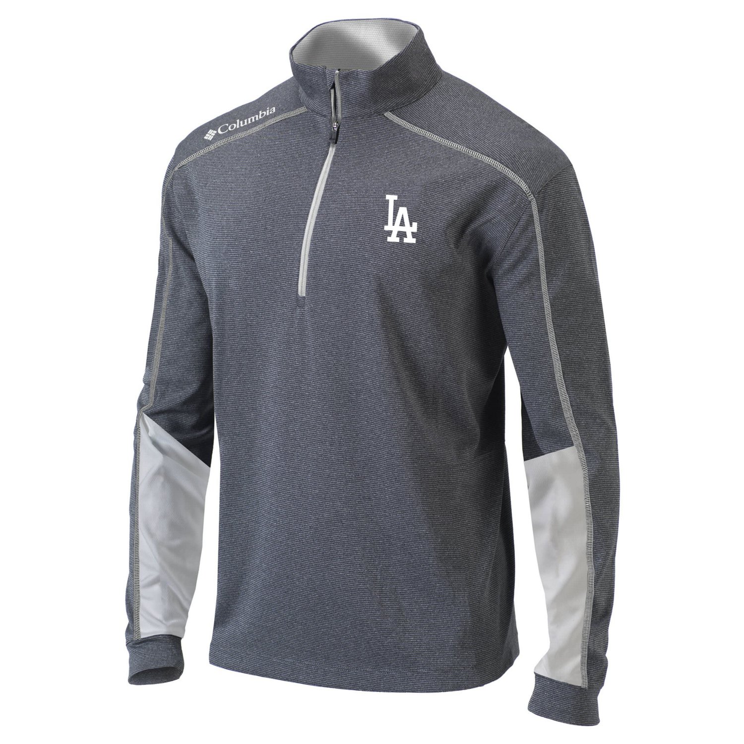 Columbia Charcoal/ Los Angeles Dodgers Omni-Wick Shotgun 20 Quarter-Zip Pullover Top