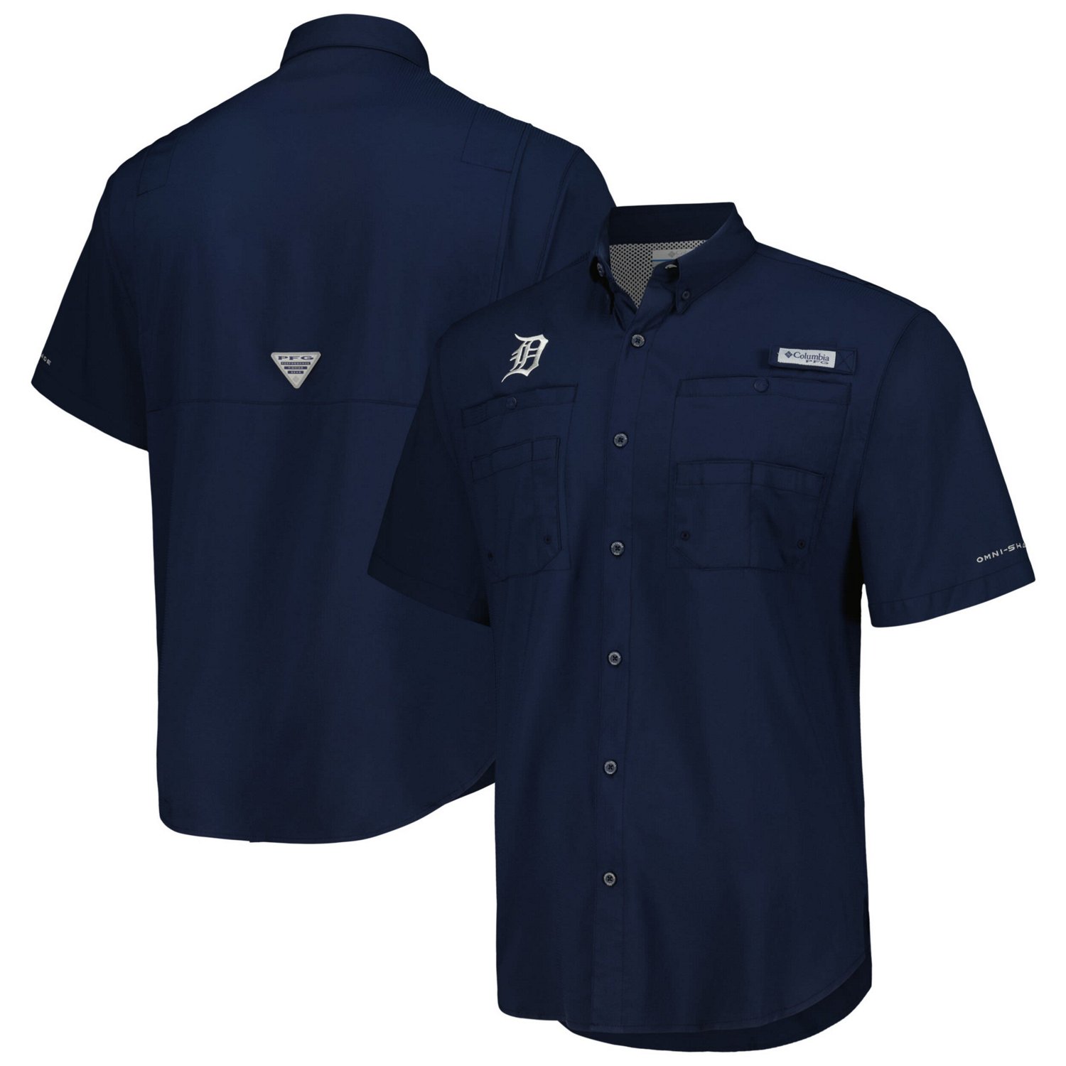 Columbia Detroit Tigers Tamiami Omni-Shade Button-Down Shirt