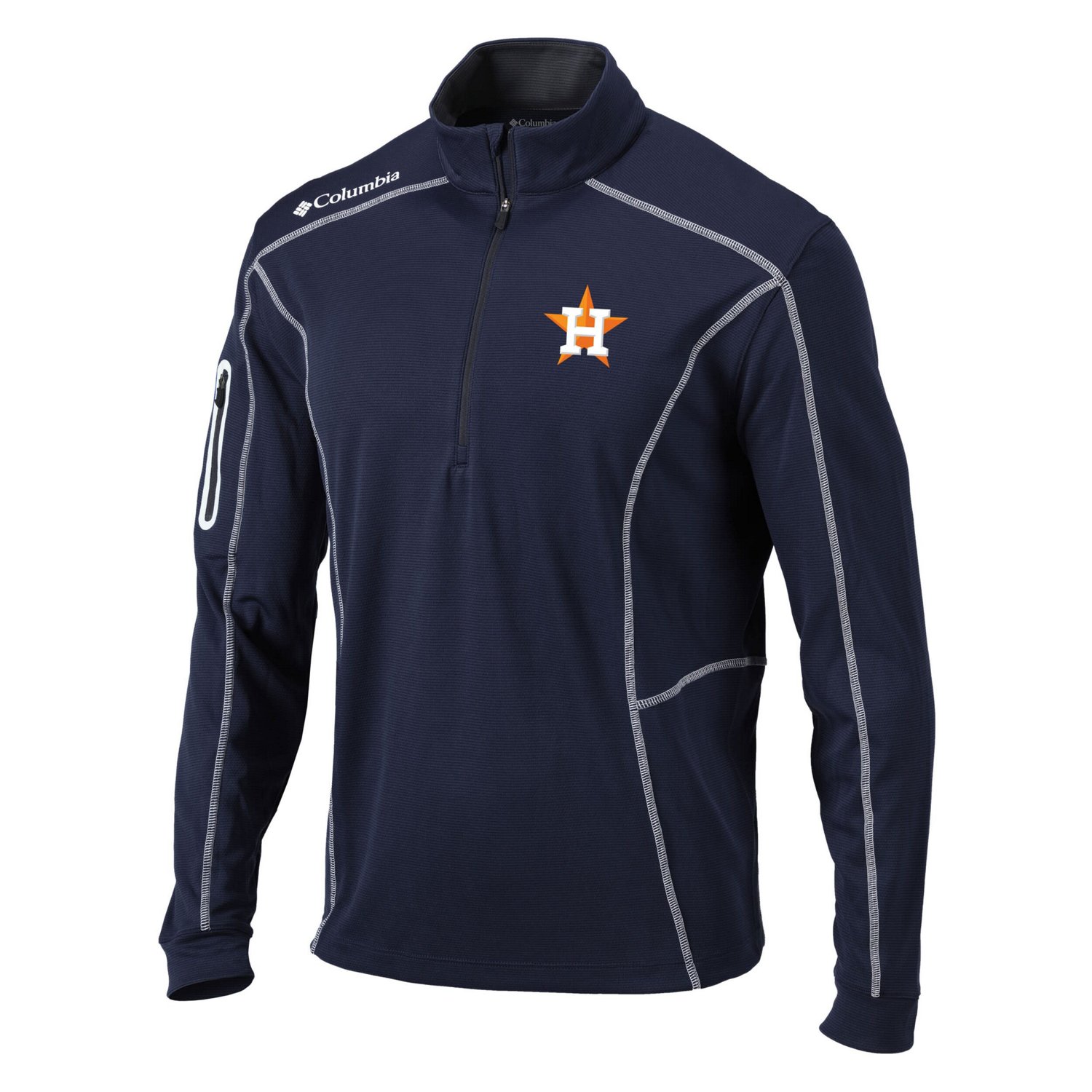 Columbia Houston Astros Omni-Wick Shotgun Quarter-Zip Pullover Top - view number 2