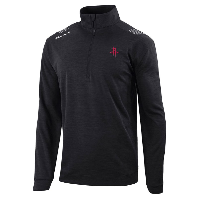 Men's Columbia  Black Houston Rockets Oakland Downs Quarter-Zip Pullover