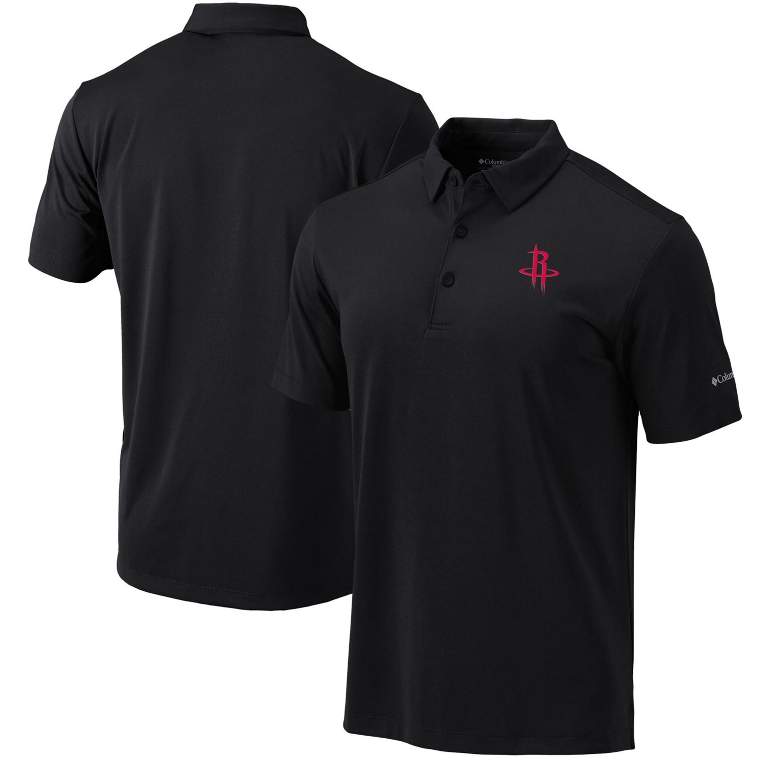 Men s Columbia Black Houston Rockets Omni Wick Drive Polo Size Large