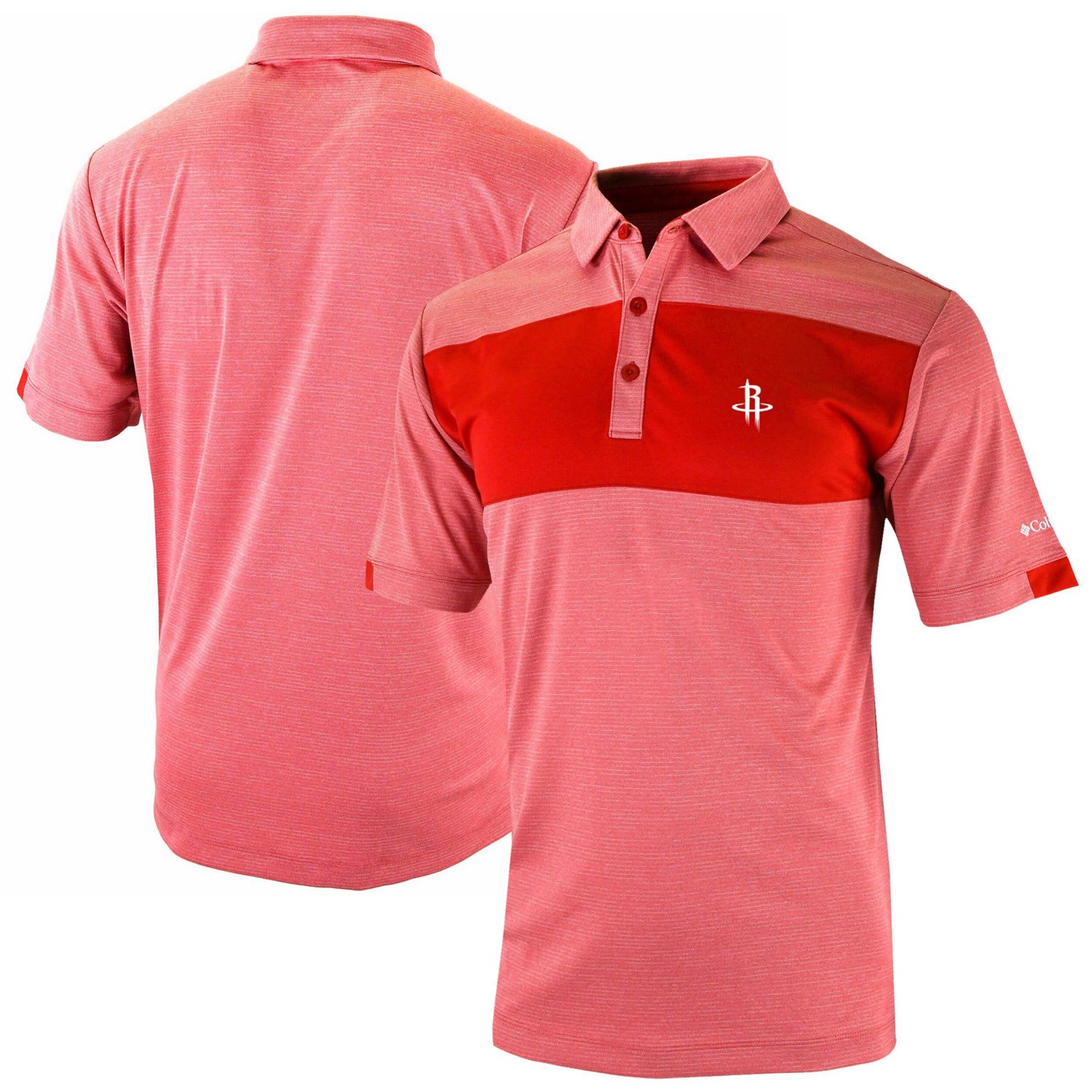 Men s Columbia Red Houston Rockets Omni Wick Total Control Polo Size Medium