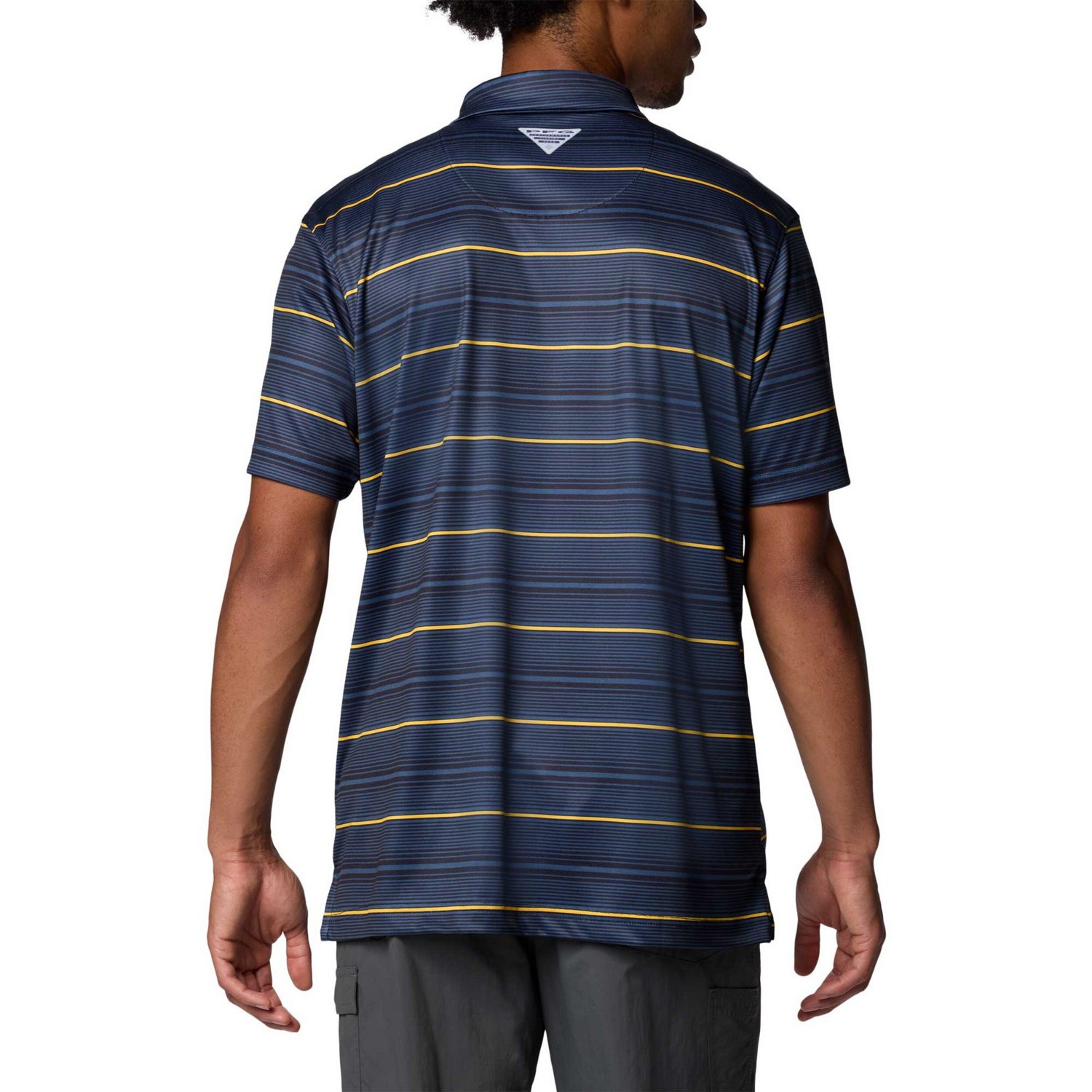 Columbia Michigan Wolverines PFG Super Terminal Tackle Omni-Shade Stripe Polo                                                    - view number 2