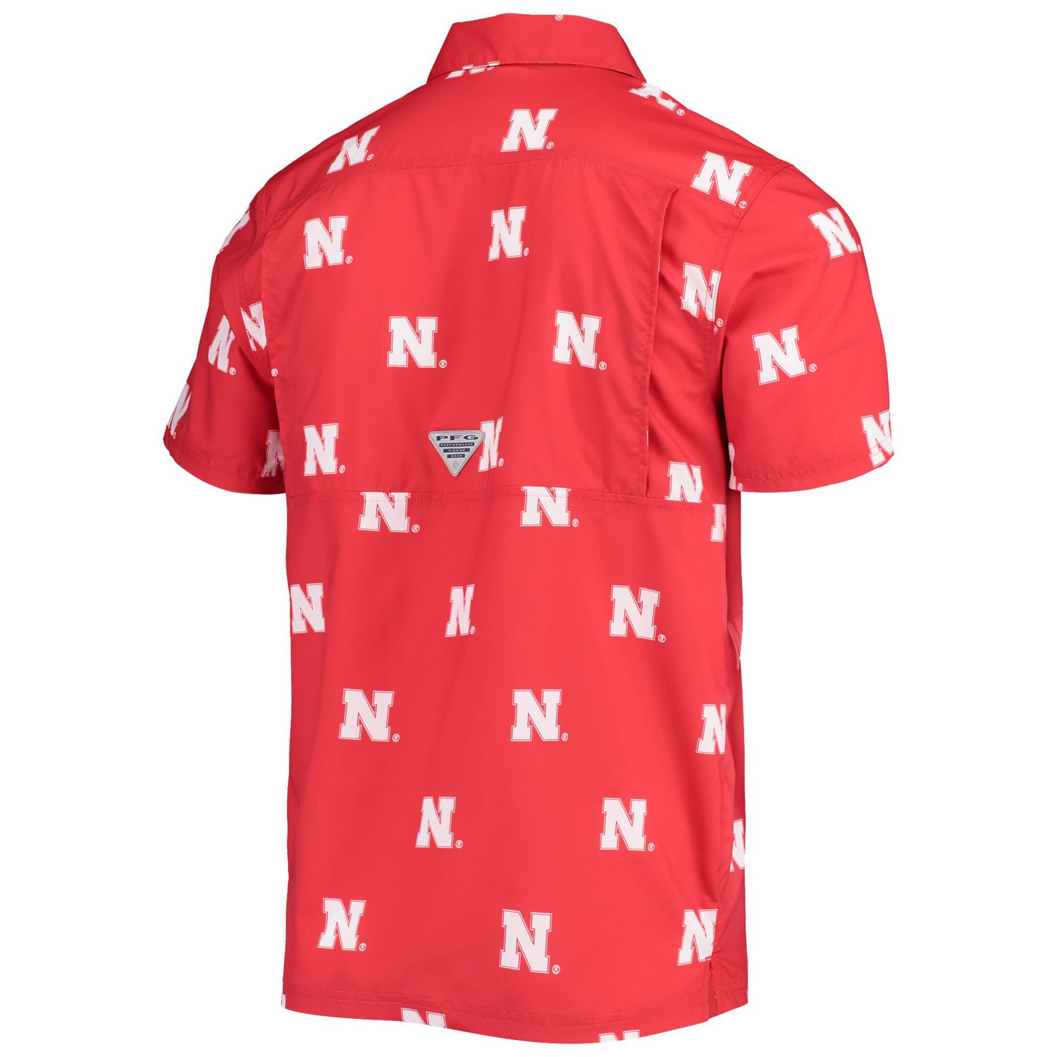 Columbia Nebraska Huskers Super Slack Tide Omni-Shade Button-Up Shirt - view number 3