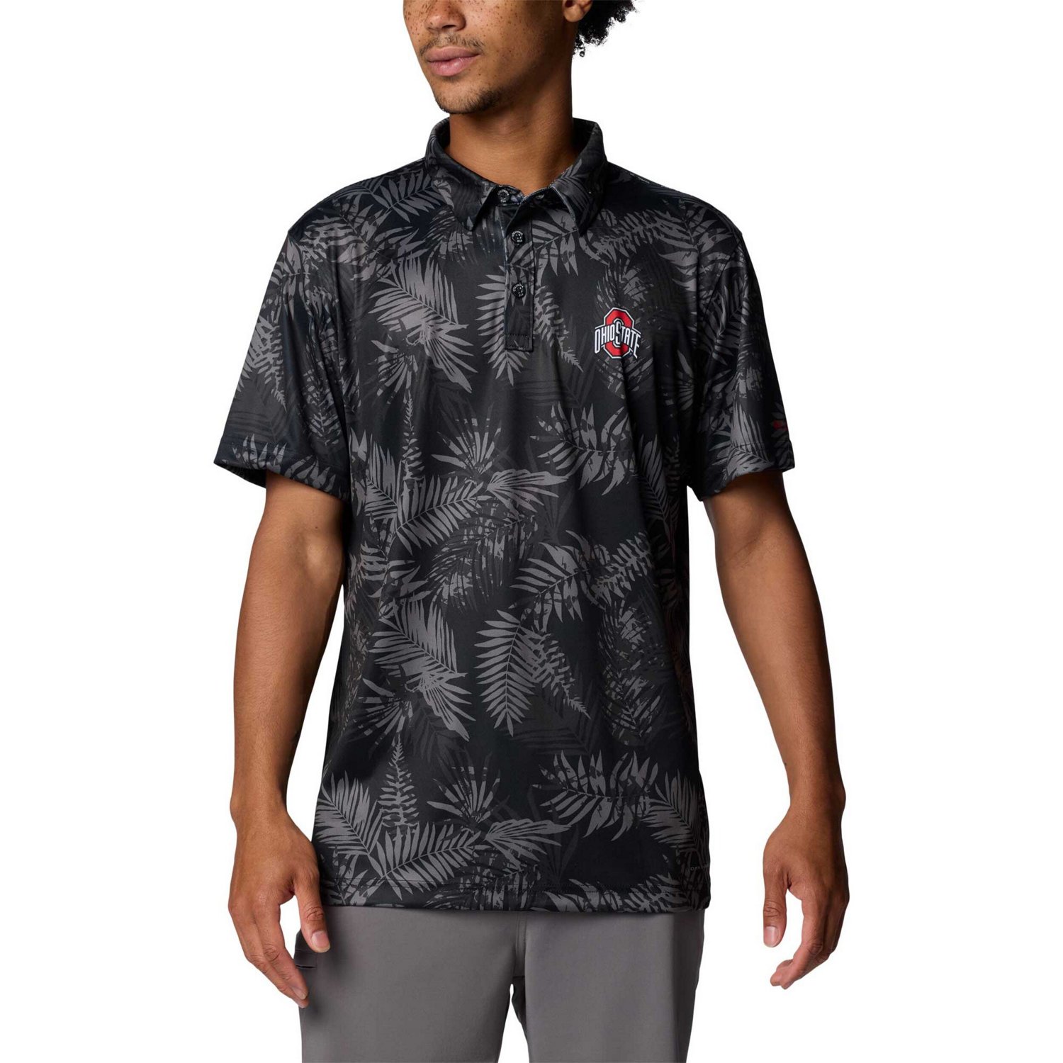 Columbia Ohio State Buckeyes PFG Super Terminal Tackle Omni-Shade Bangalows Polo                                                 - view number 1