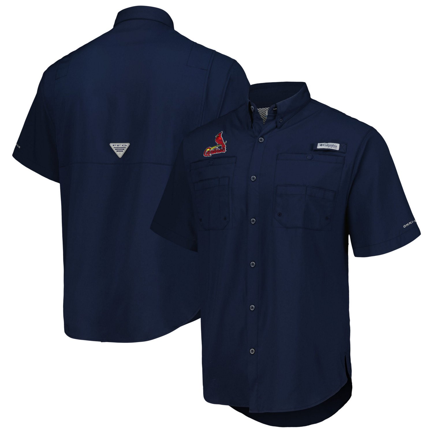 Columbia St Louis Cardinals Tamiami Omni-Shade Button-Down Shirt