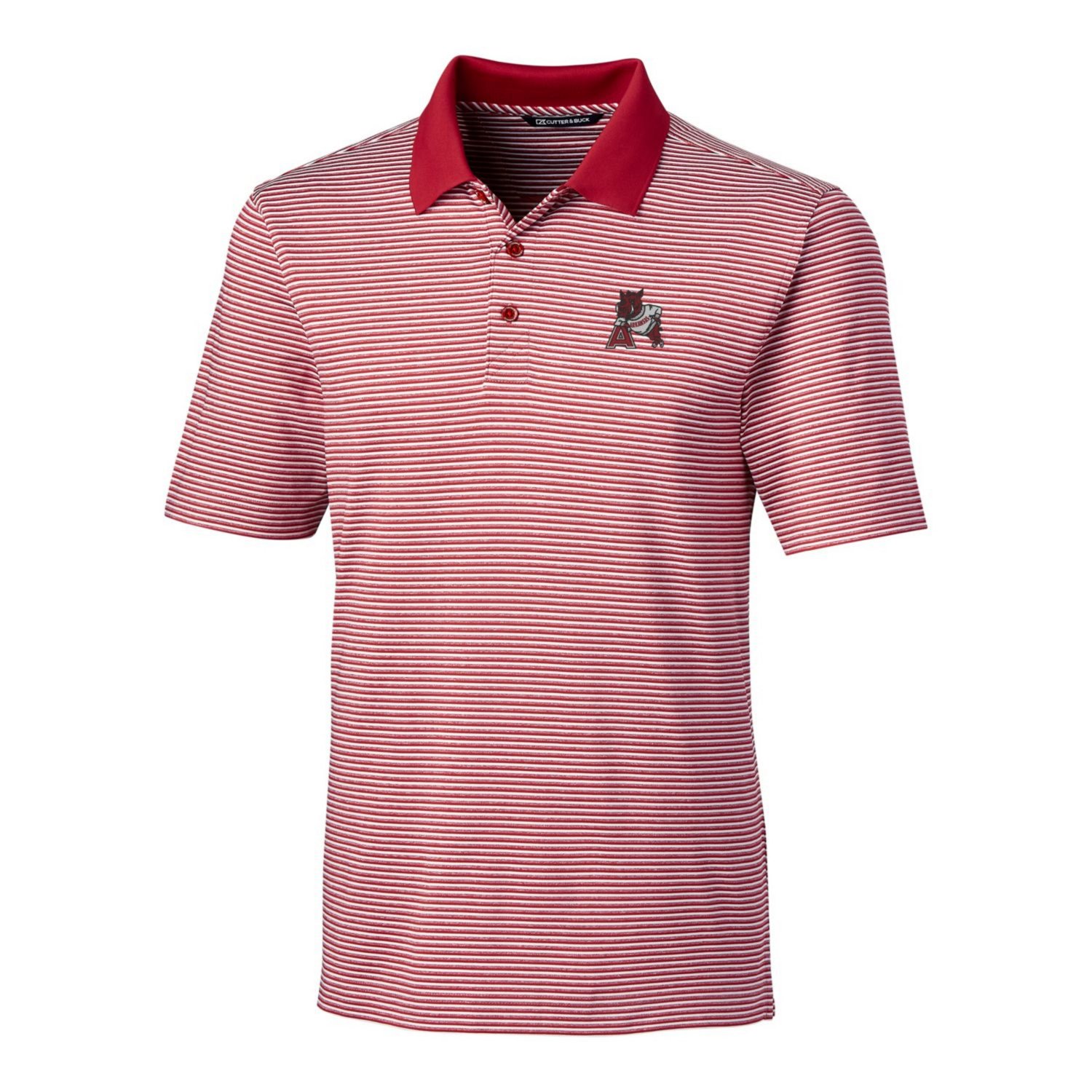 Cutter  Buck Arkansas Razorbacks Forge Tonal Stripe Stretch Polo                                                                 - view number 2